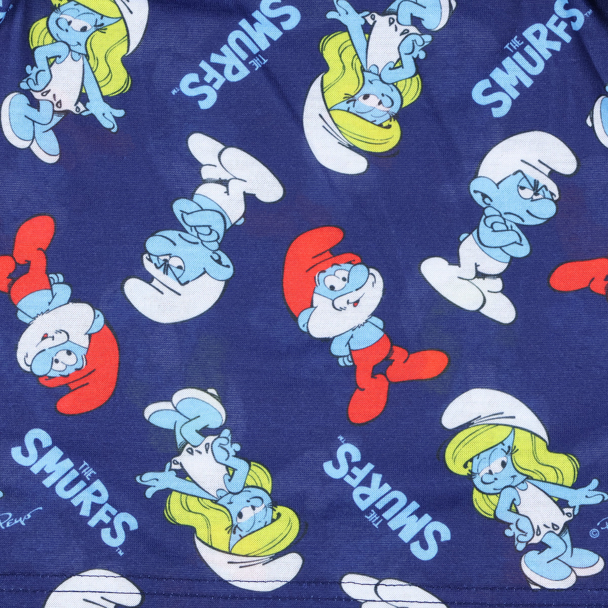The Smurfs 2 Piece Pajama Set Women's Smurfette Short Sleeve and Shorts