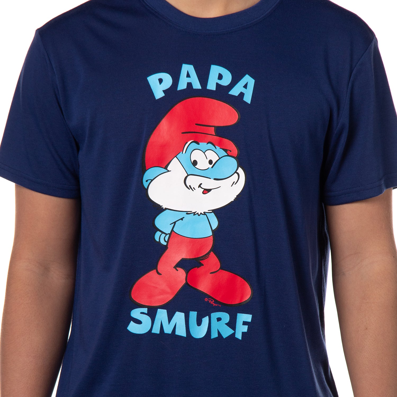 The Smurfs Pjs Mens Papa Smurf Short Sleeve Shirt And Pants Pajama Set