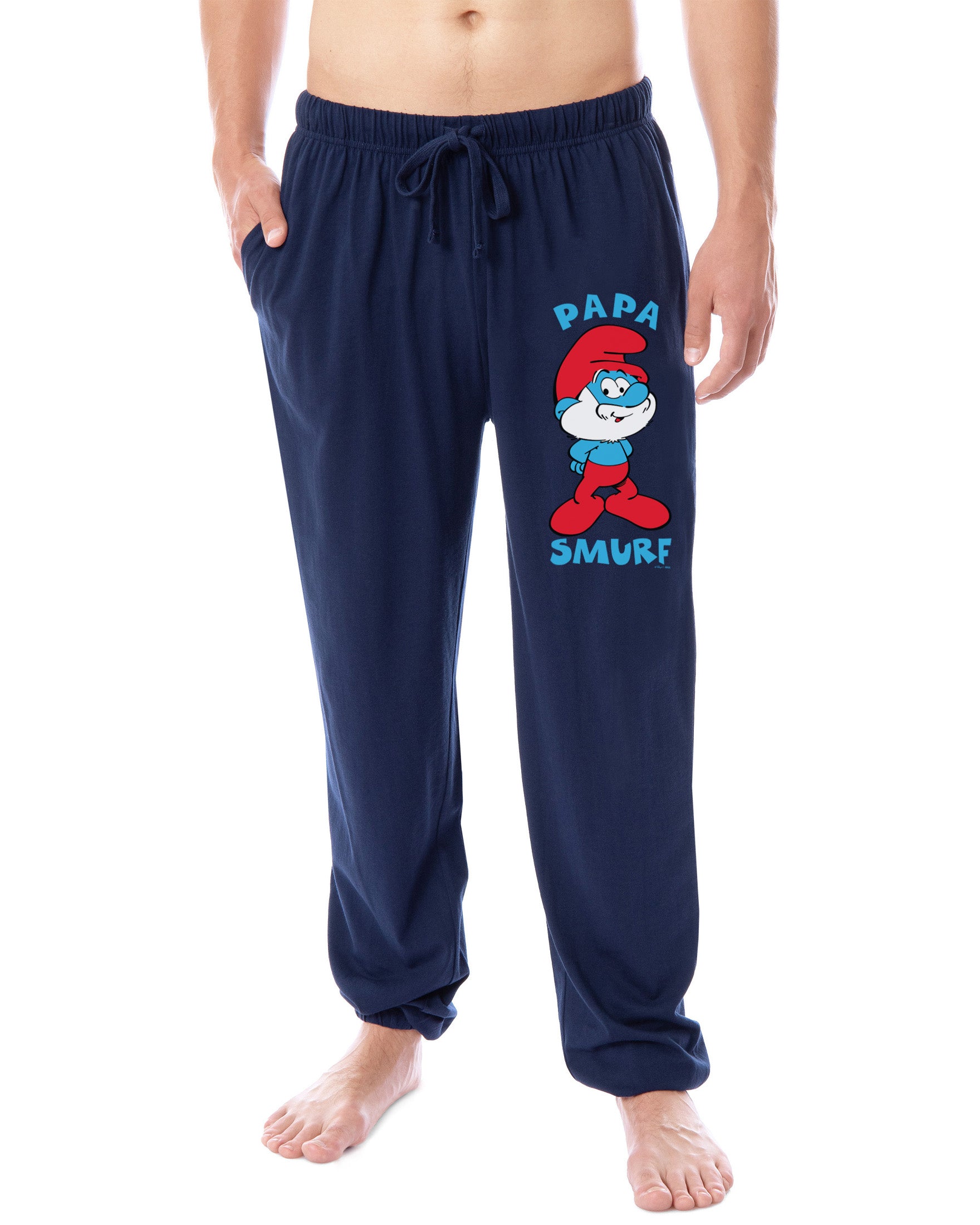 The Smurfs Men's Papa Smurf Movie Film Sleep Jogger Pajama Pants For Adults