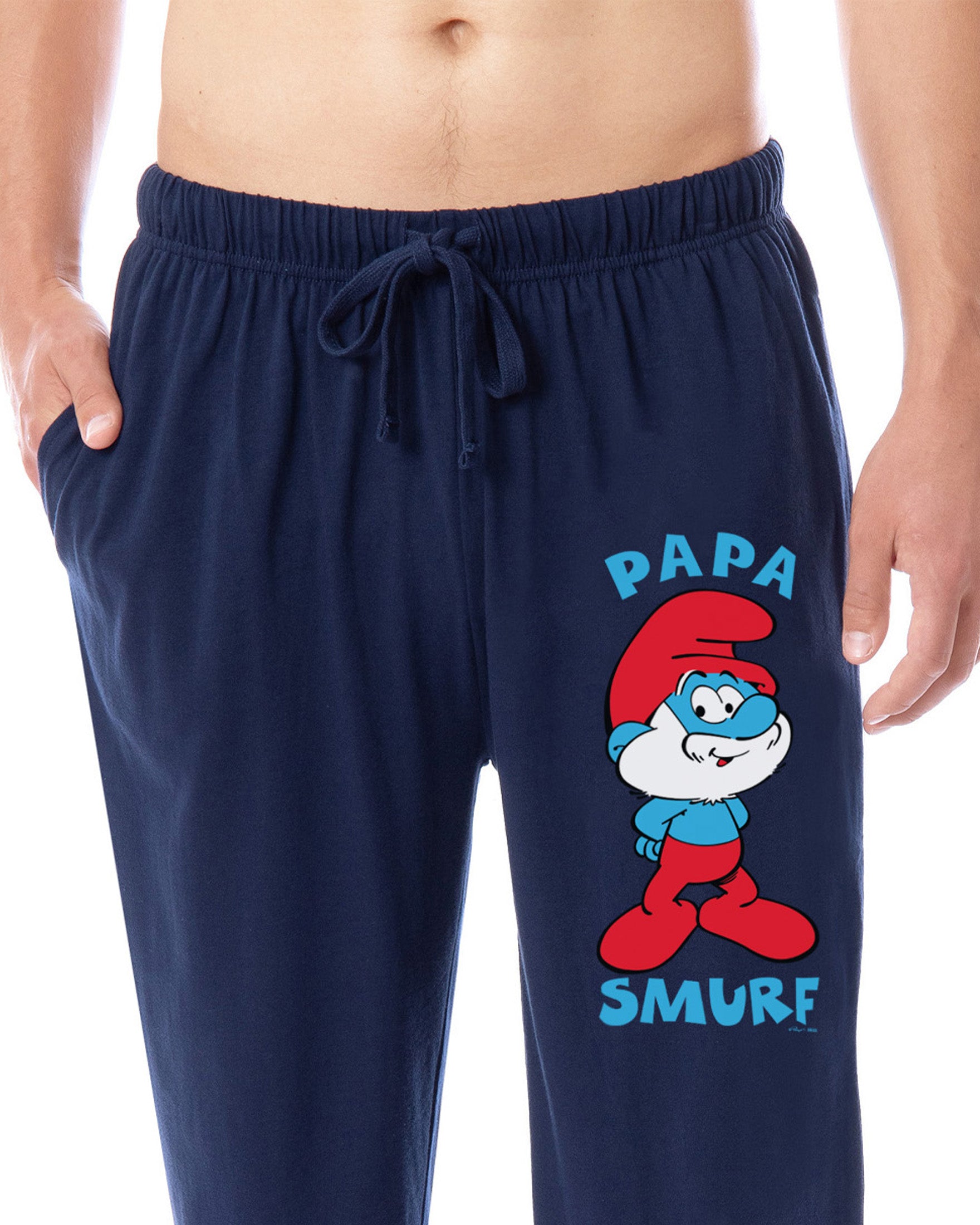 The Smurfs Men's Papa Smurf Movie Film Sleep Jogger Pajama Pants For Adults