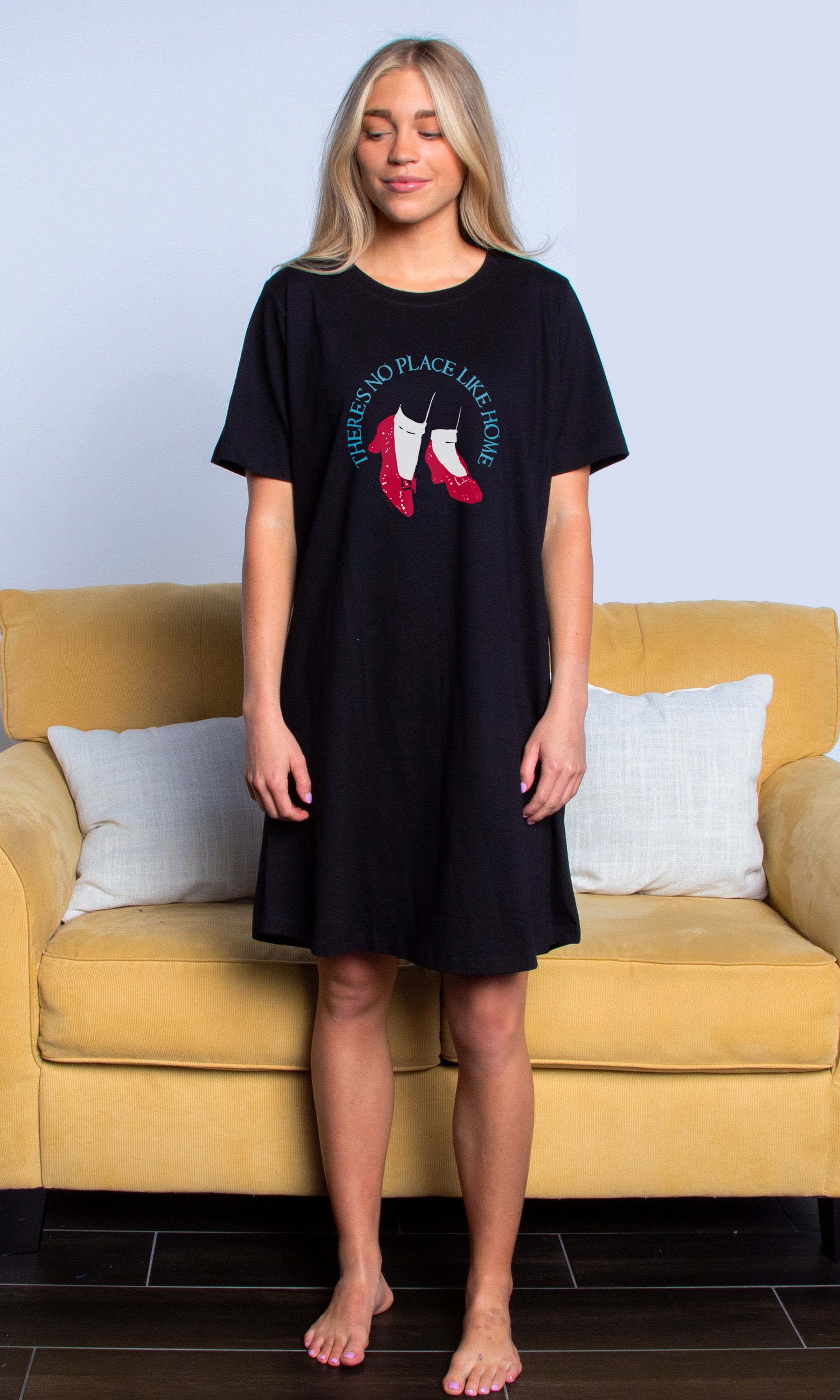 The Wizard of Oz Women's There's No Place Like Home Pajama Dorm Sleep Shirt Nightgown