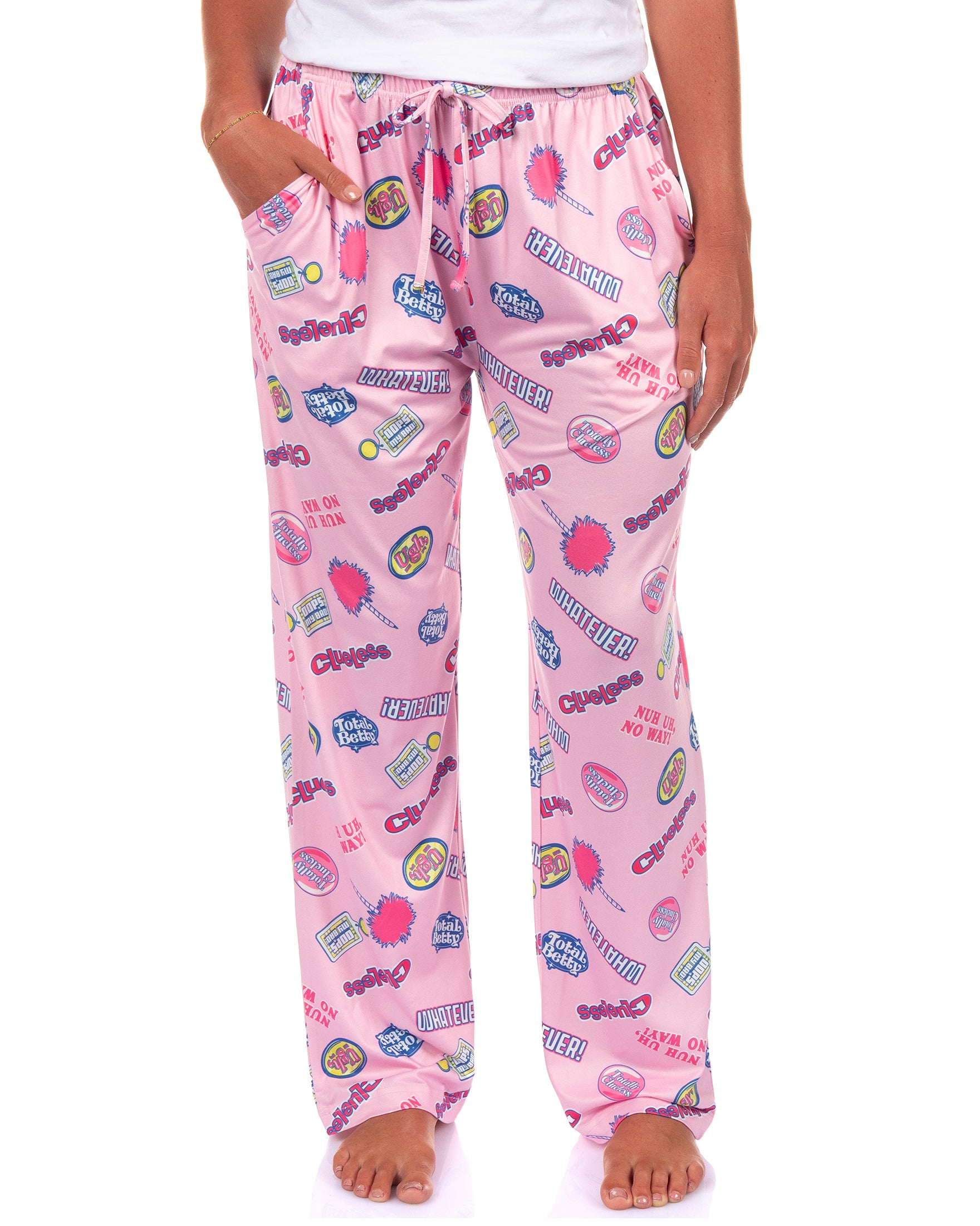 Clueless Pajama Pants Women's Whatever Quotes Oops My Bad Lounge Bottoms