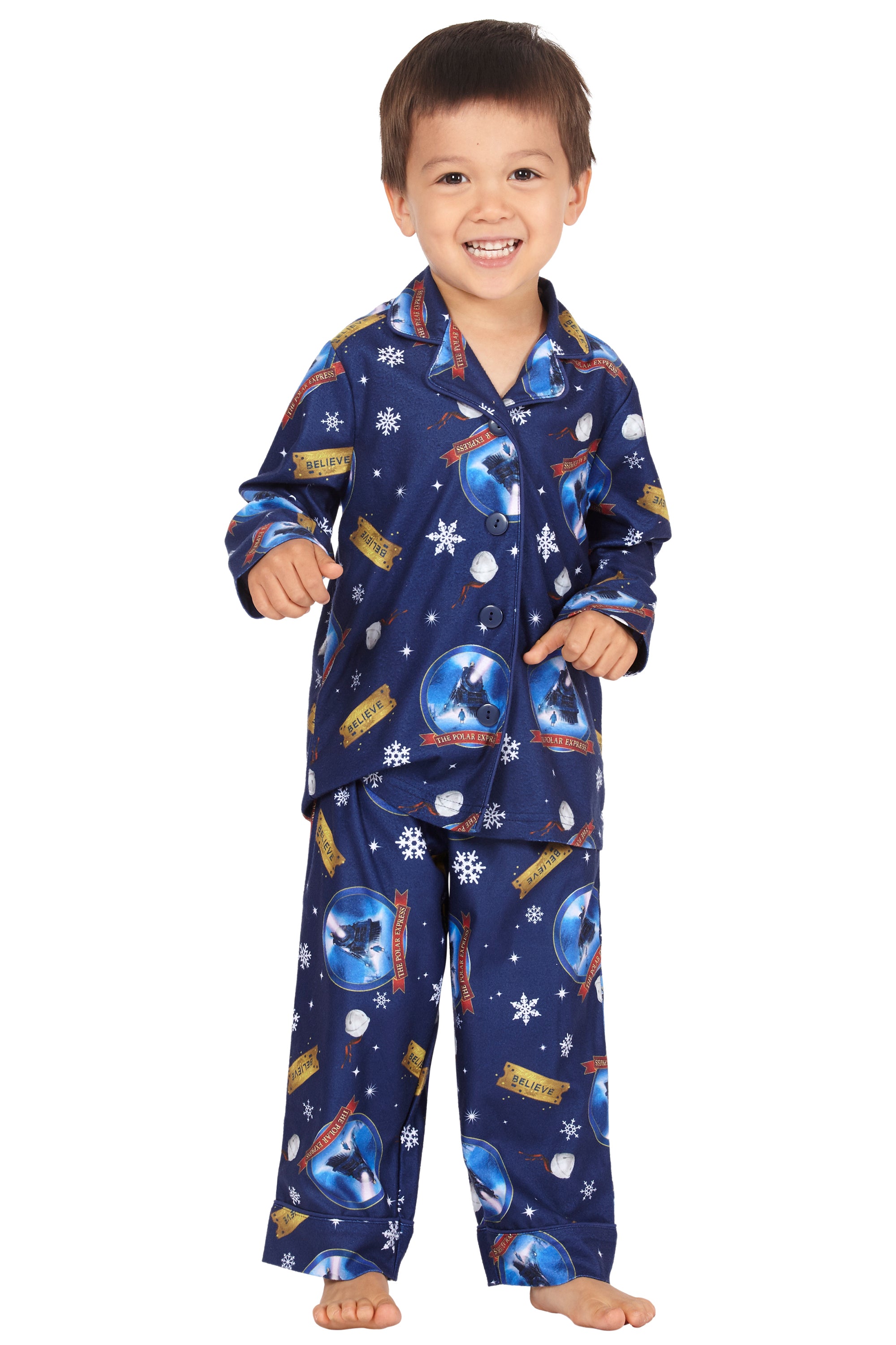 The Polar Express Toddler Believe Button-Front Coat And Pants Pajama Set