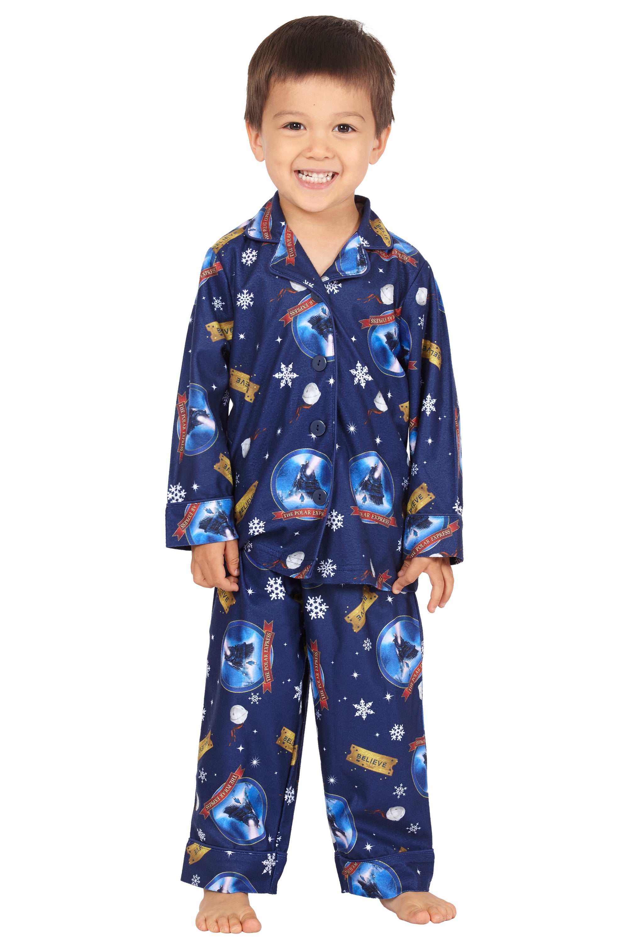 The Polar Express Toddler Believe Button-Front Coat And Pants Pajama Set