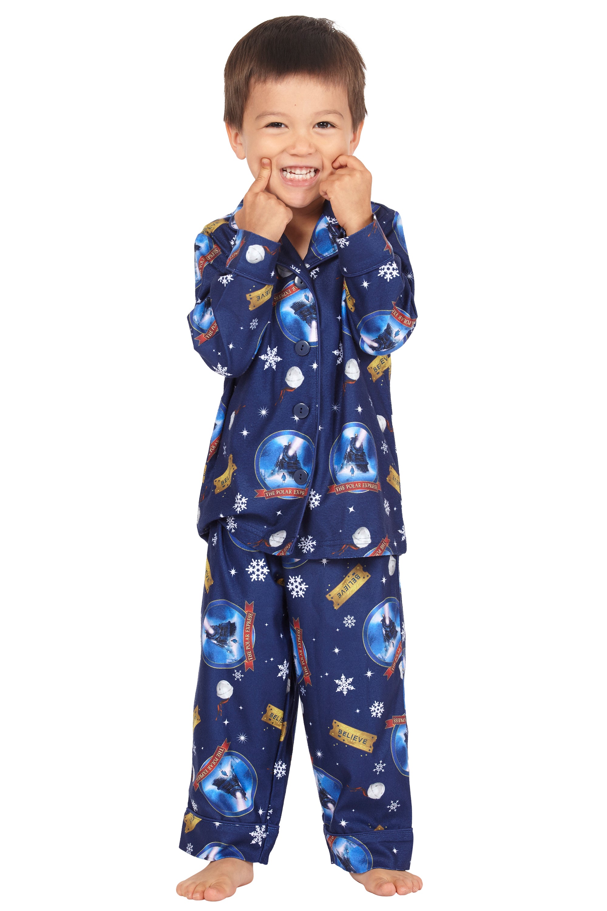 The Polar Express Toddler Believe Button-Front Coat And Pants Pajama Set