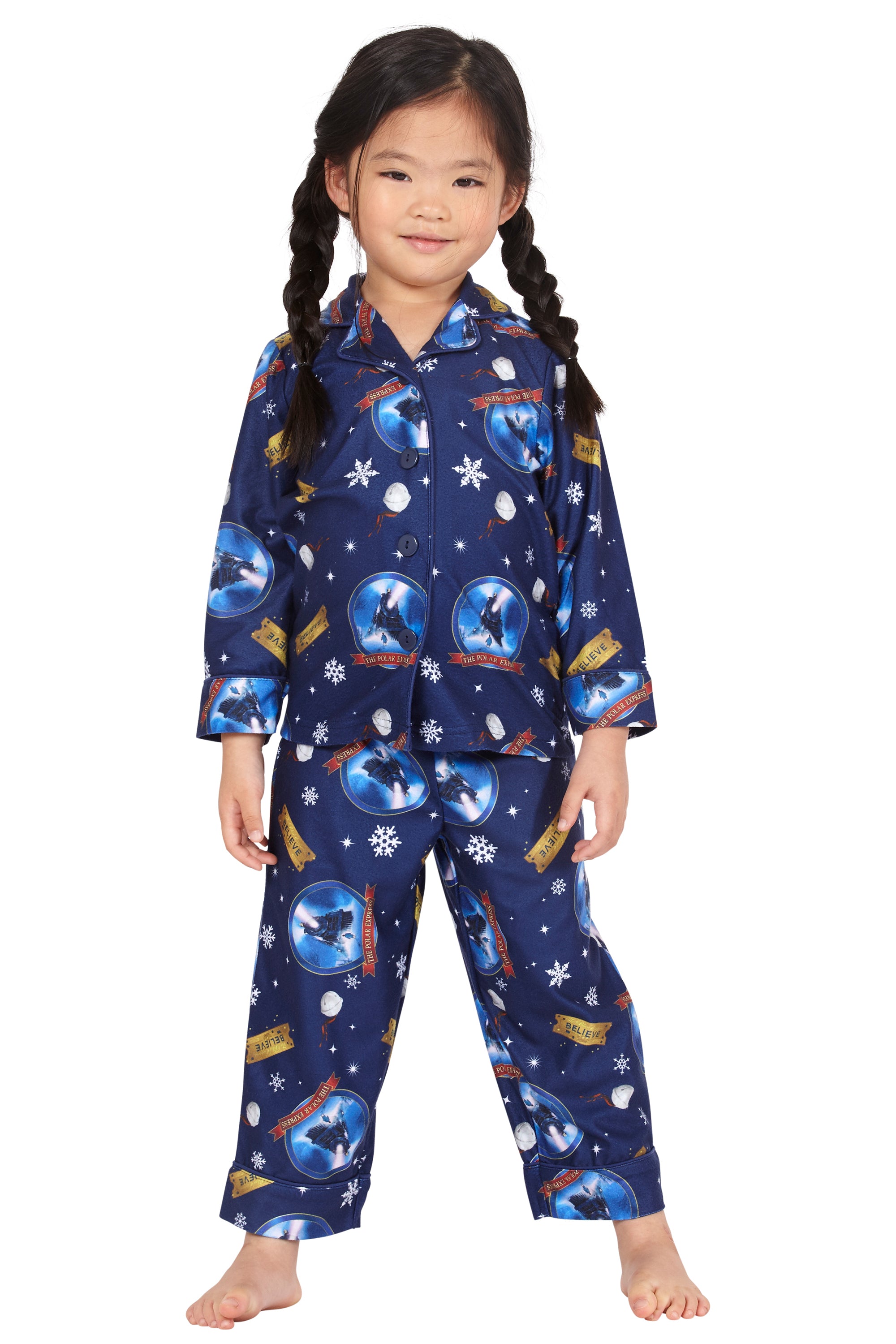The Polar Express Toddler Believe Button-Front Coat And Pants Pajama Set