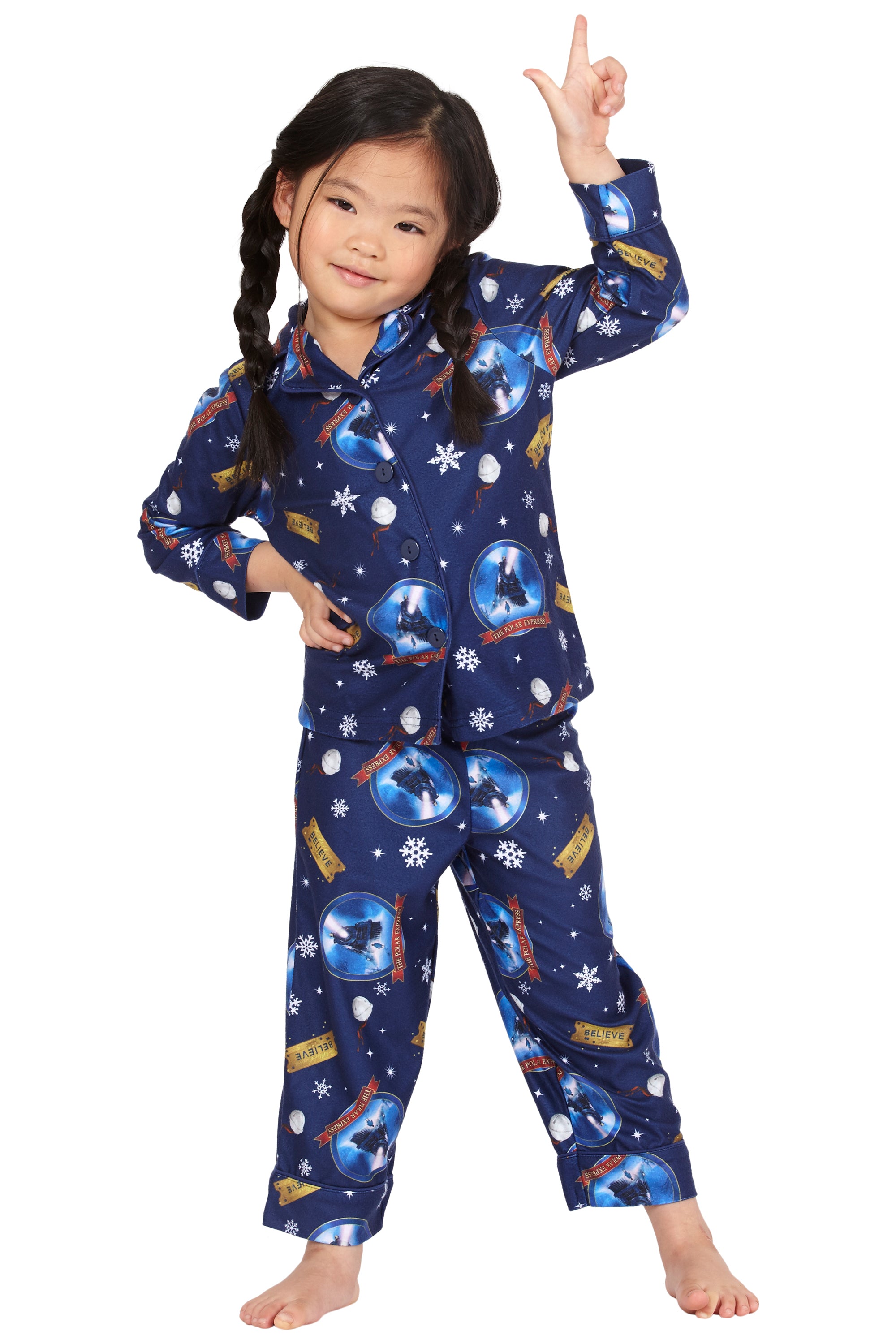 The Polar Express Toddler Believe Button-Front Coat And Pants Pajama Set