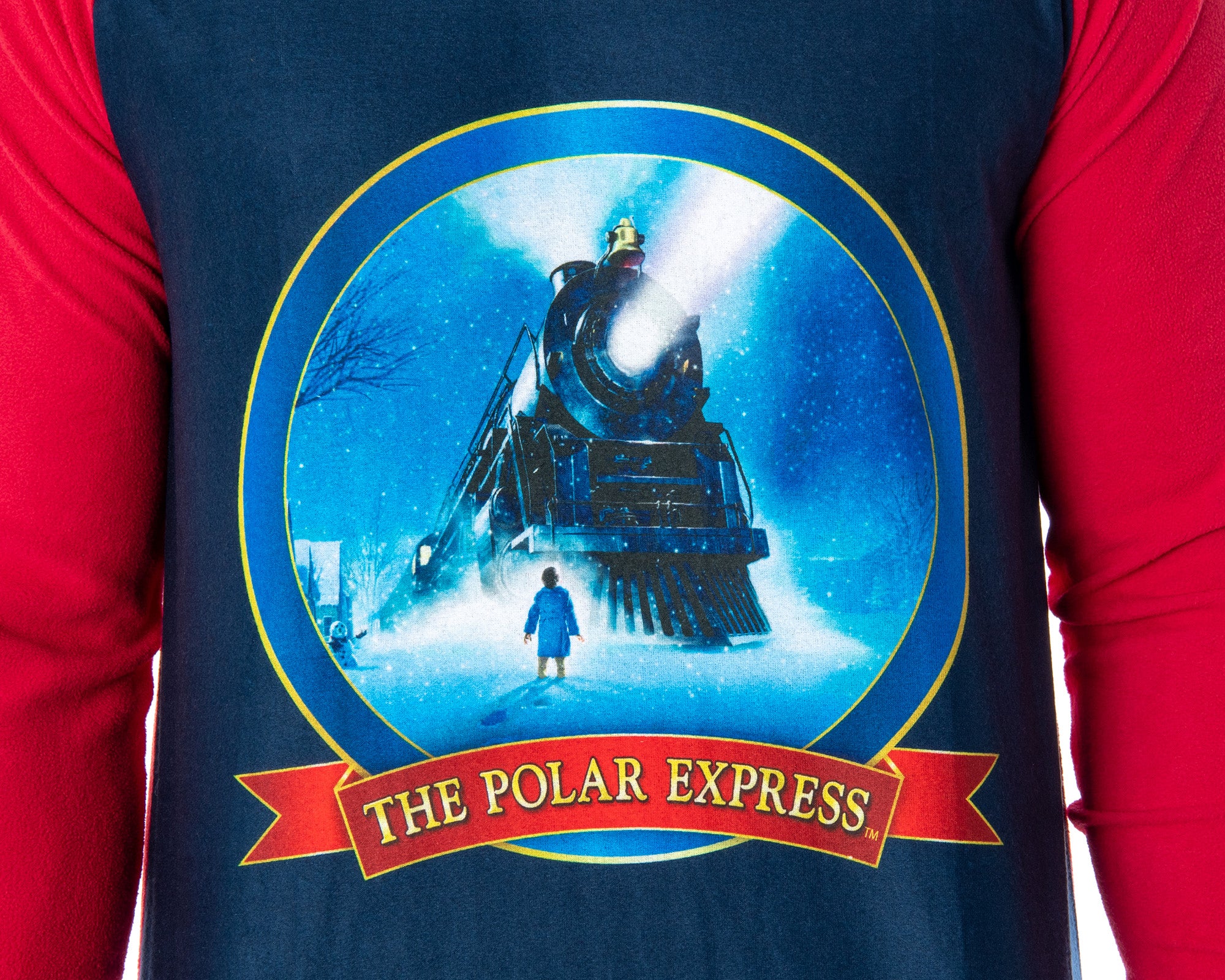 The Polar Express Train Men's Raglan Shirt And Pants 2 Piece Pajama Set