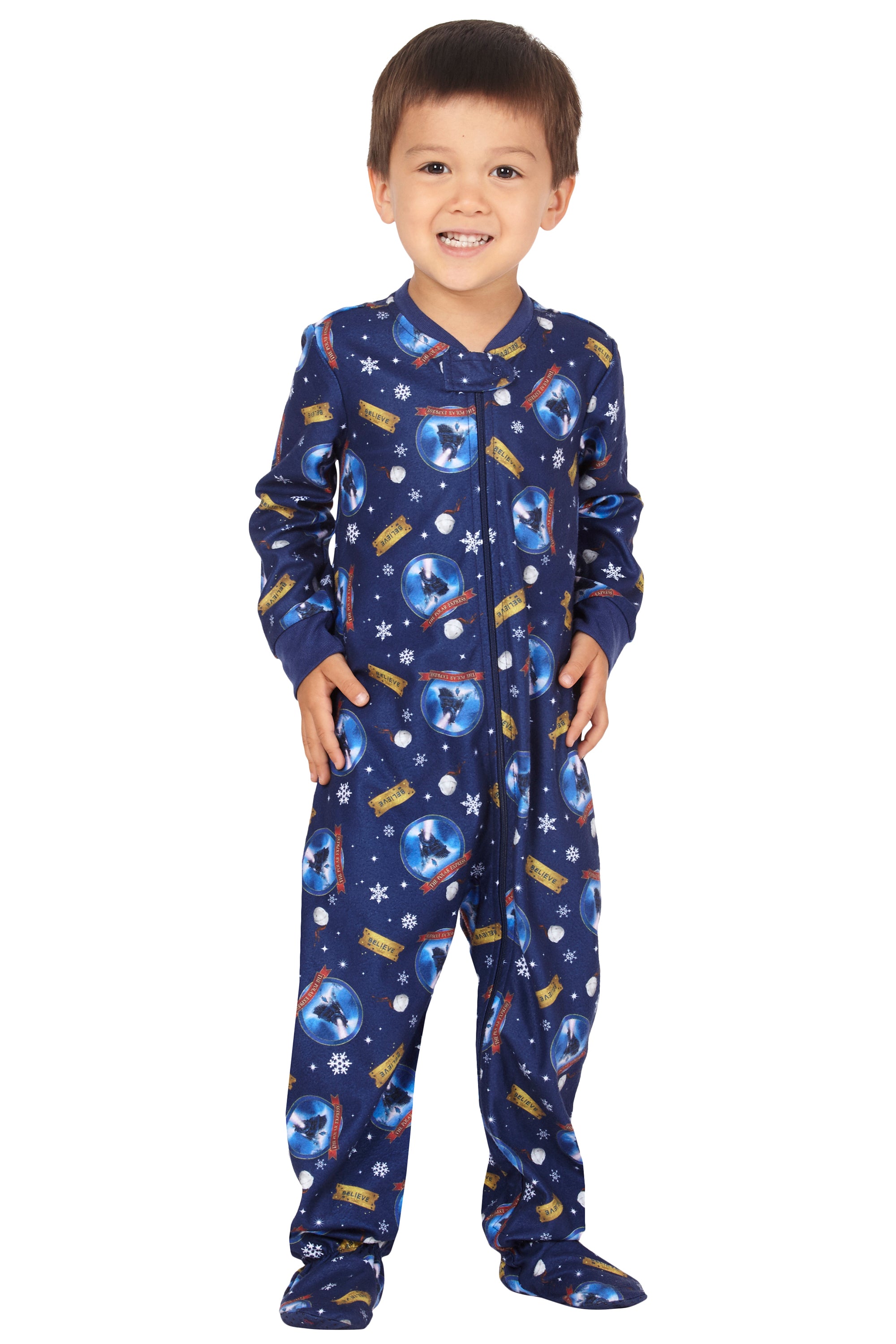 Polar Express Toddler Believe One Piece Pajama Sleeper, Blue, 5T