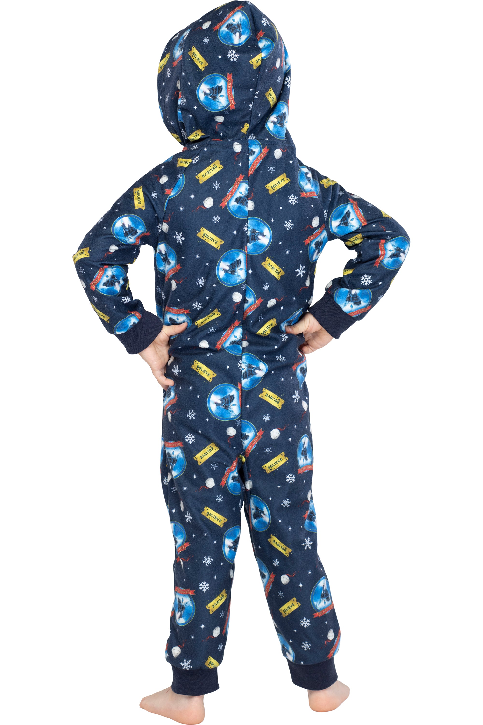 The Polar Express Toddler Kids Believe Hooded One-Piece Footless Sleeper Union Suit