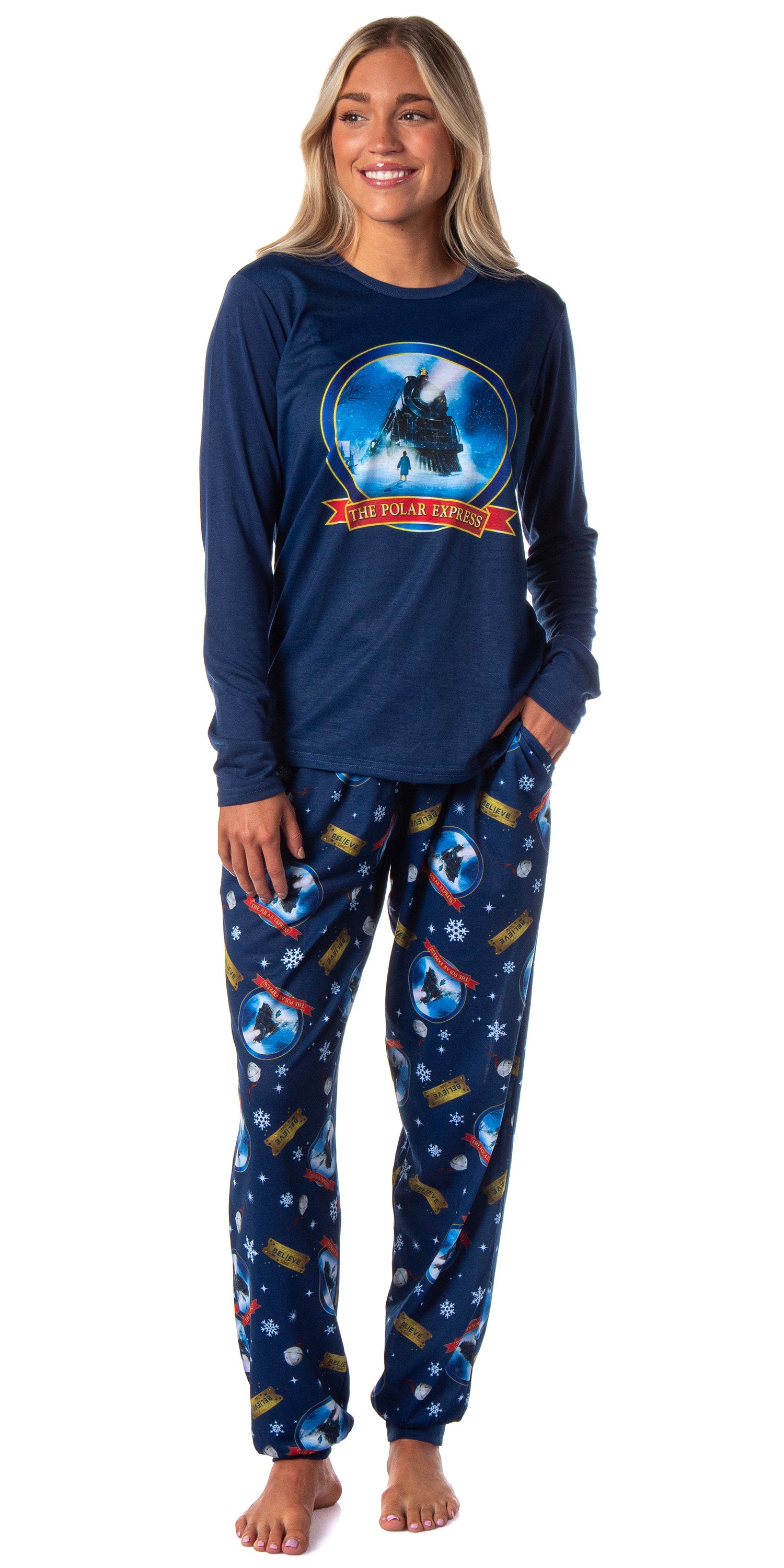 The Polar Express Womens' Train Movie Film Sleep Jogger Pajama Set