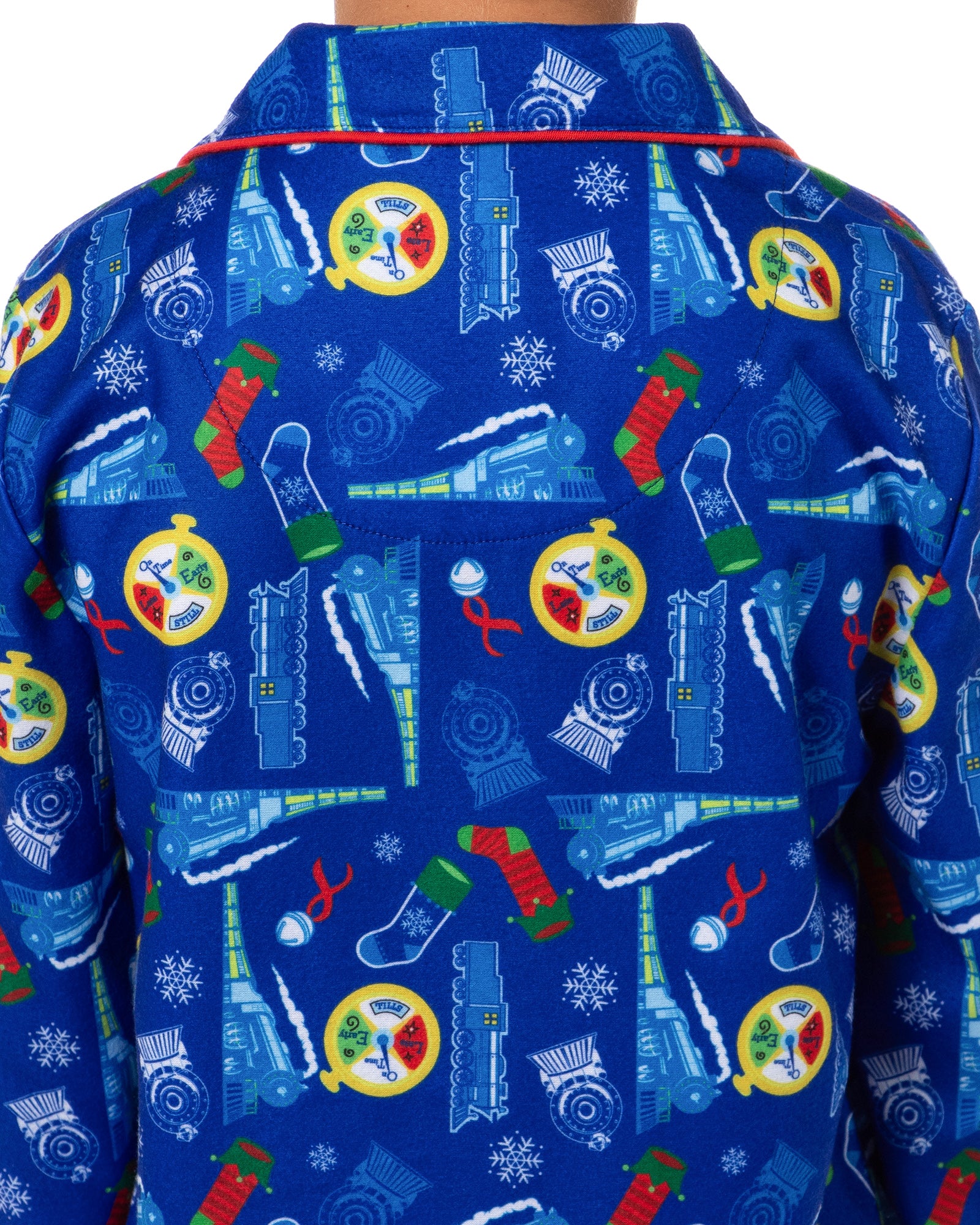 The Polar Express Multiple Sizes Christmas Sleep Collared Button Down Long-Sleeve Pajama Set