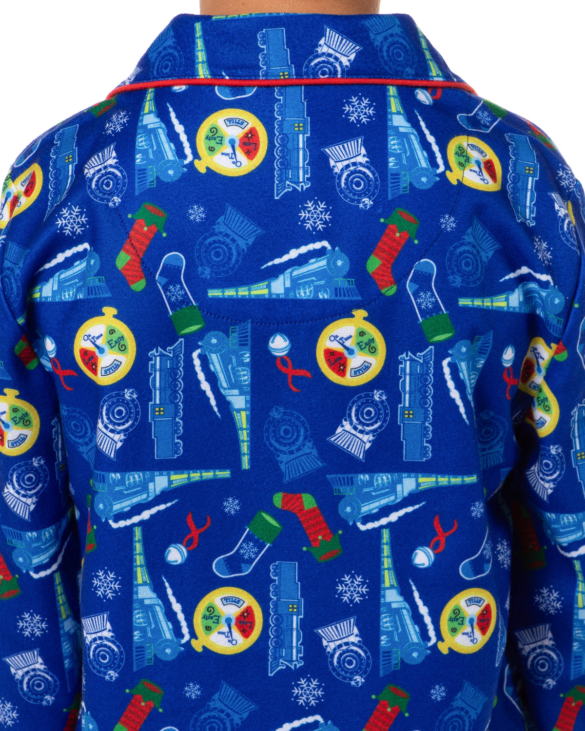 The Polar Express Multiple Sizes Christmas Sleep Collared Button Down Long-Sleeve Pajama Set