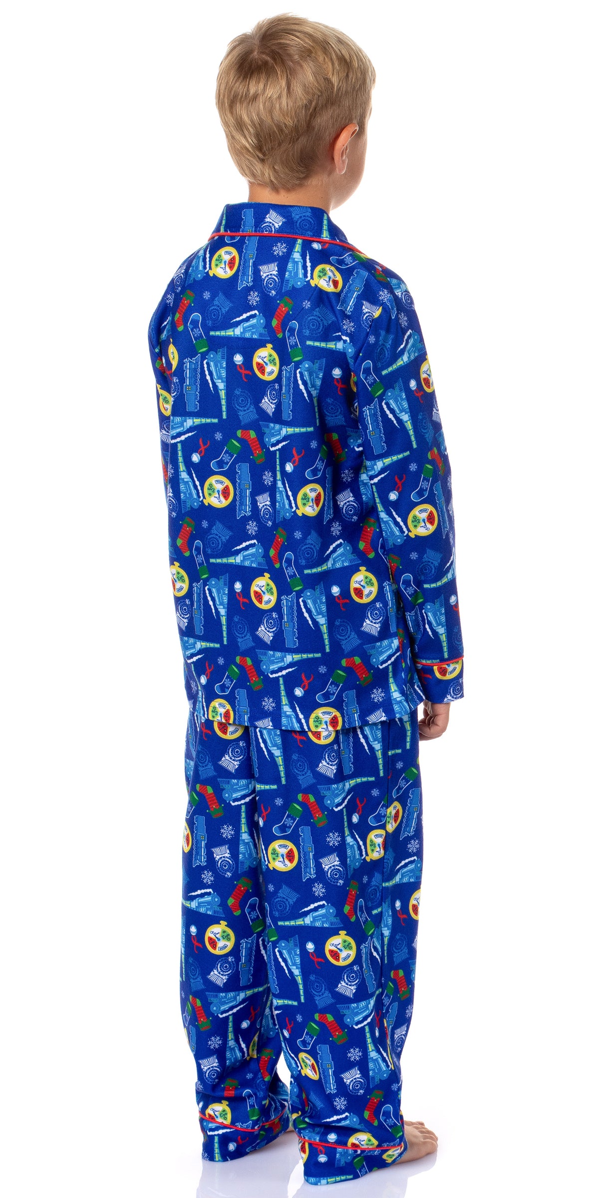 The Polar Express Multiple Sizes Christmas Sleep Collared Button Down Long-Sleeve Pajama Set