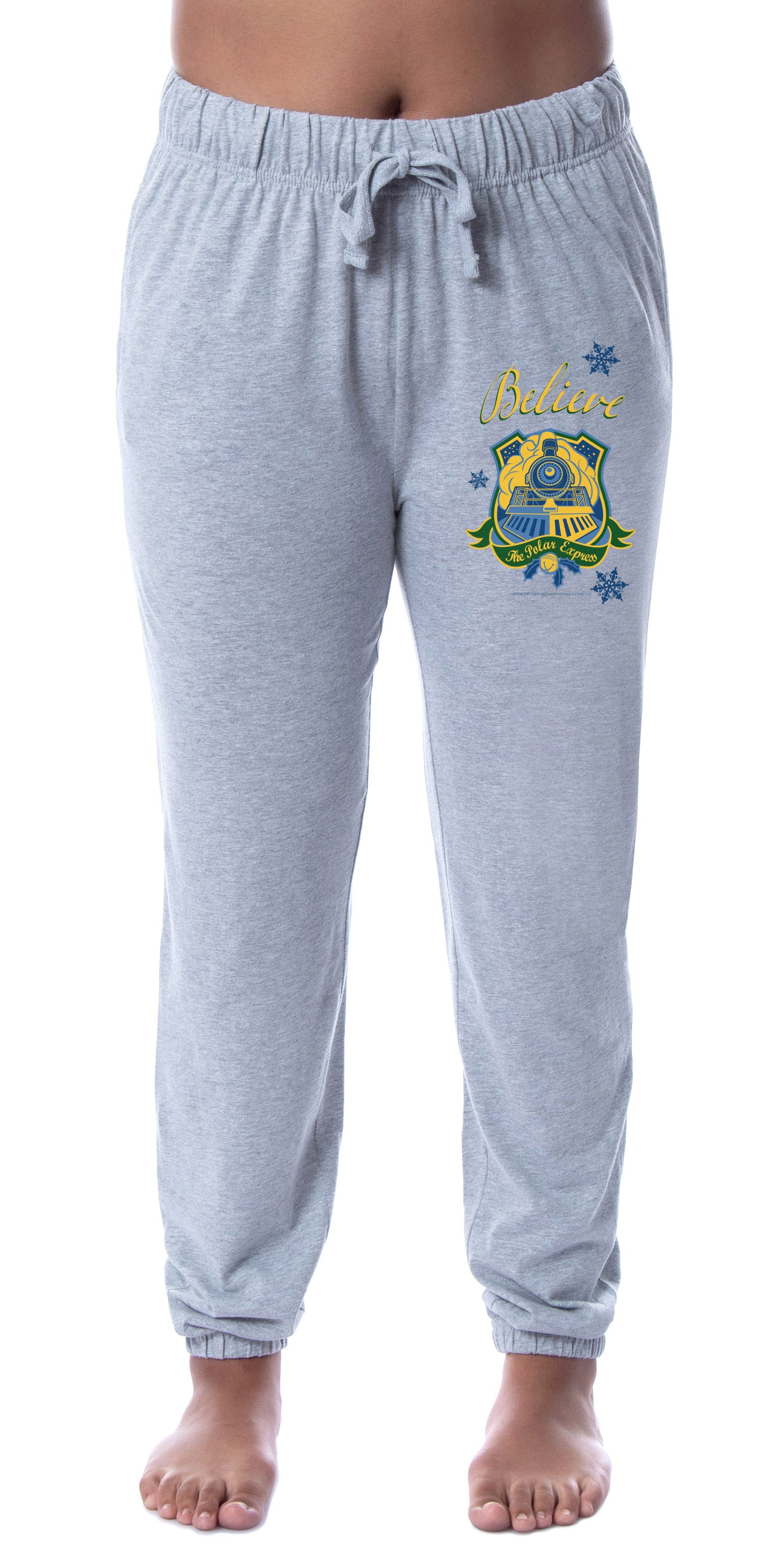 The Polar Express Womens' Believe Train Movie Film Sleep Jogger Pajama Pants
