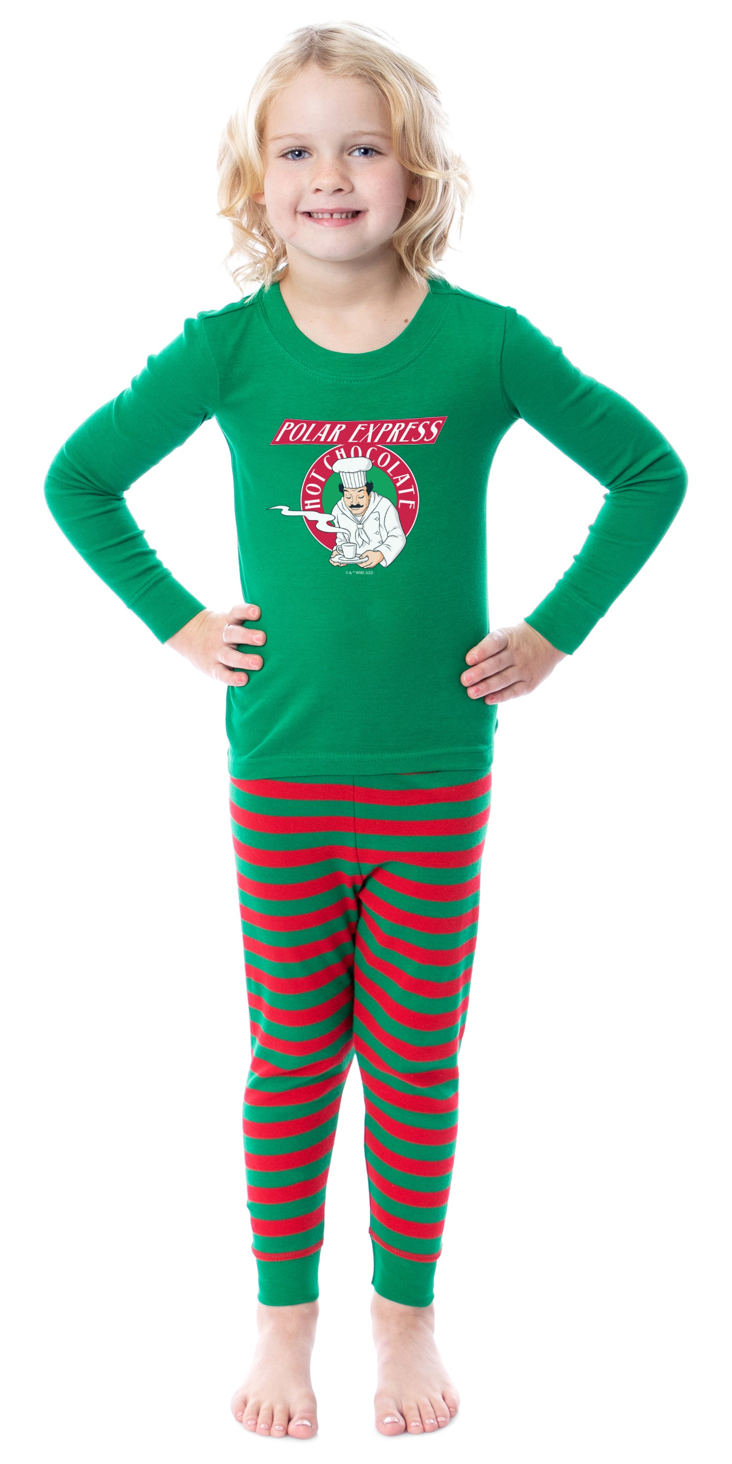 Polar Express Movie Film Hot Chocolate Tight Fit Cotton Matching Family Pajama Set