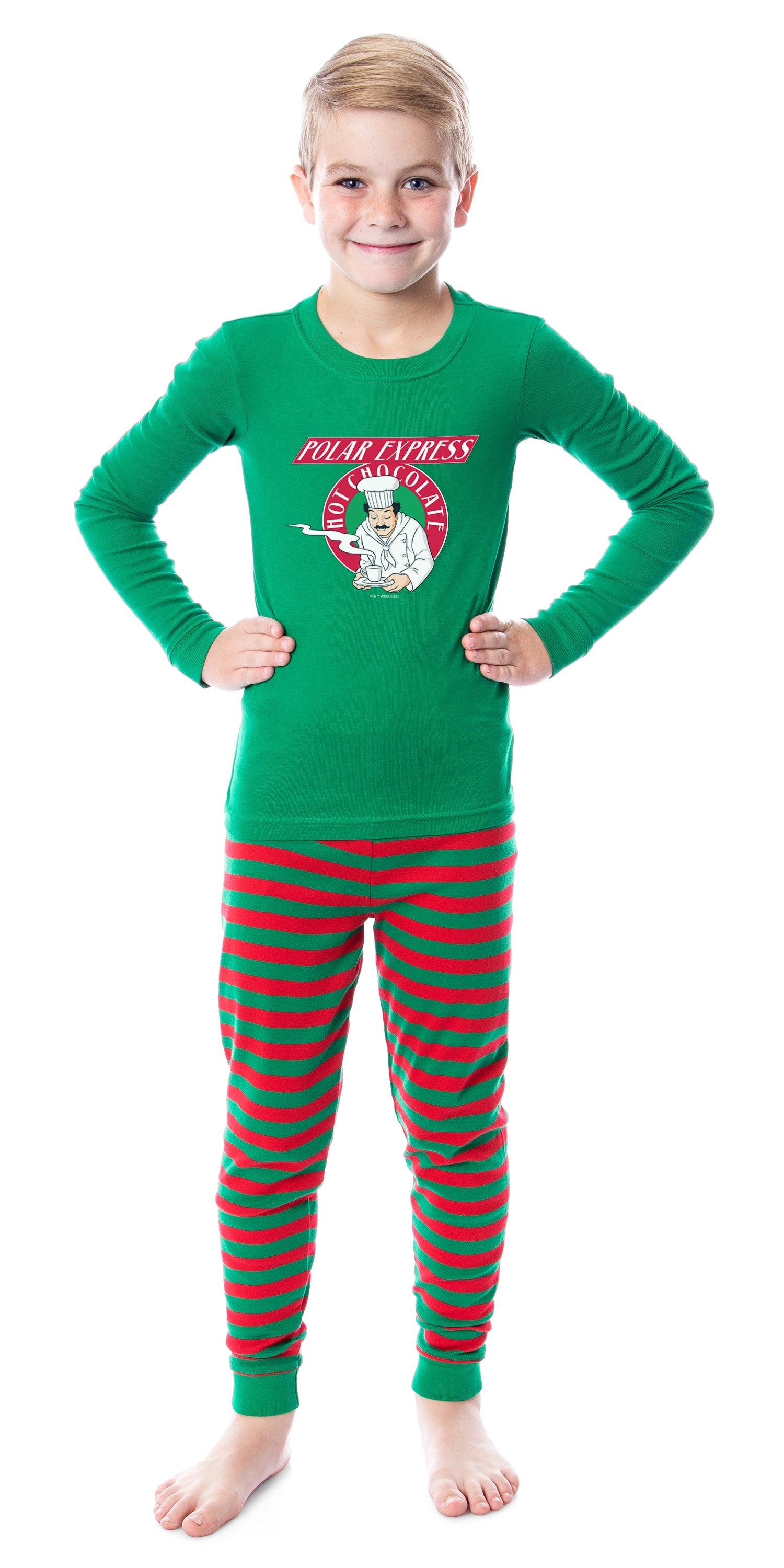 Polar Express Movie Film Hot Chocolate Tight Fit Cotton Matching Family Pajama Set
