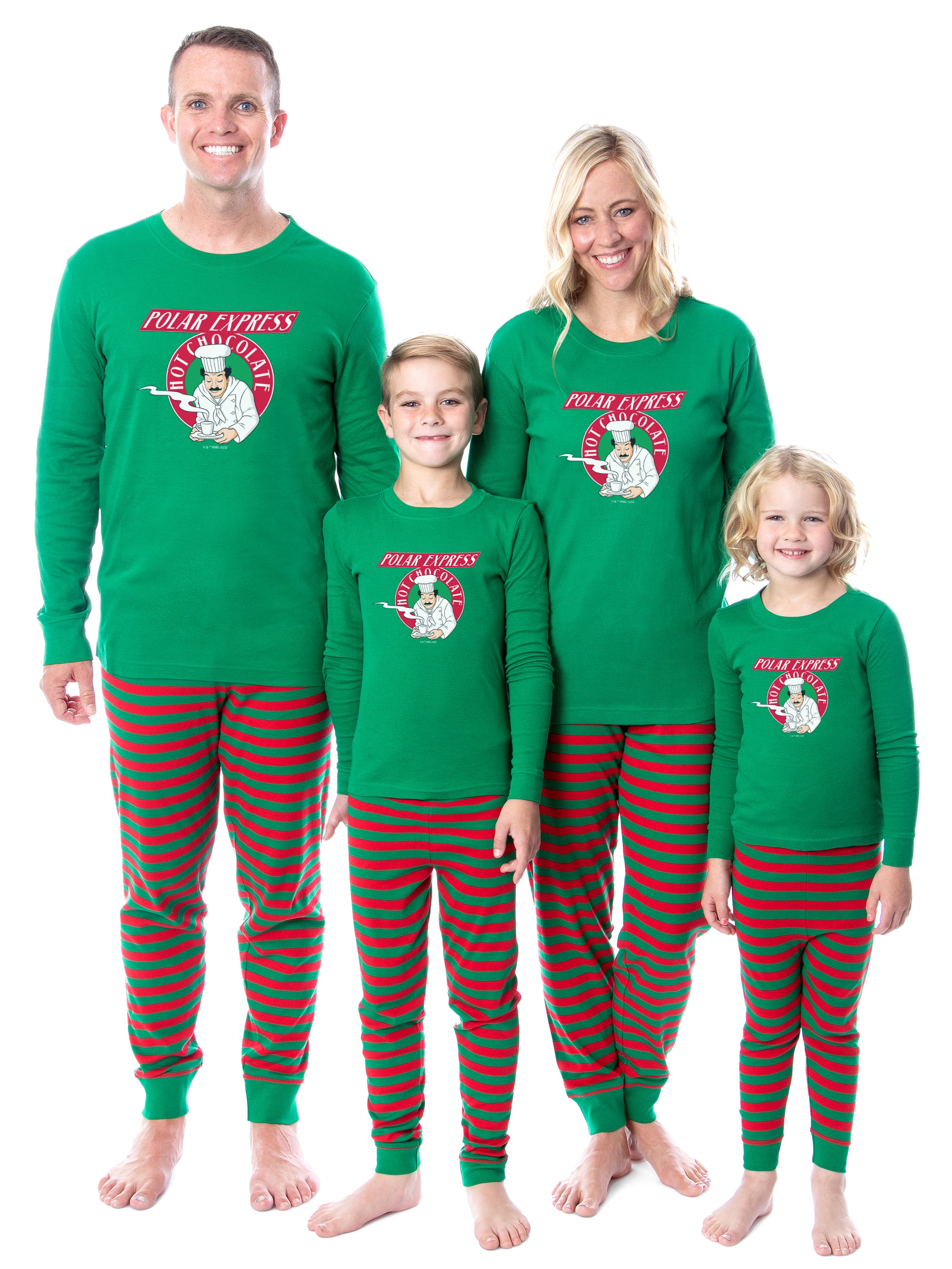 The Polar Express Movie Film Hot Chocolate Tight Fit Family Pajama Set