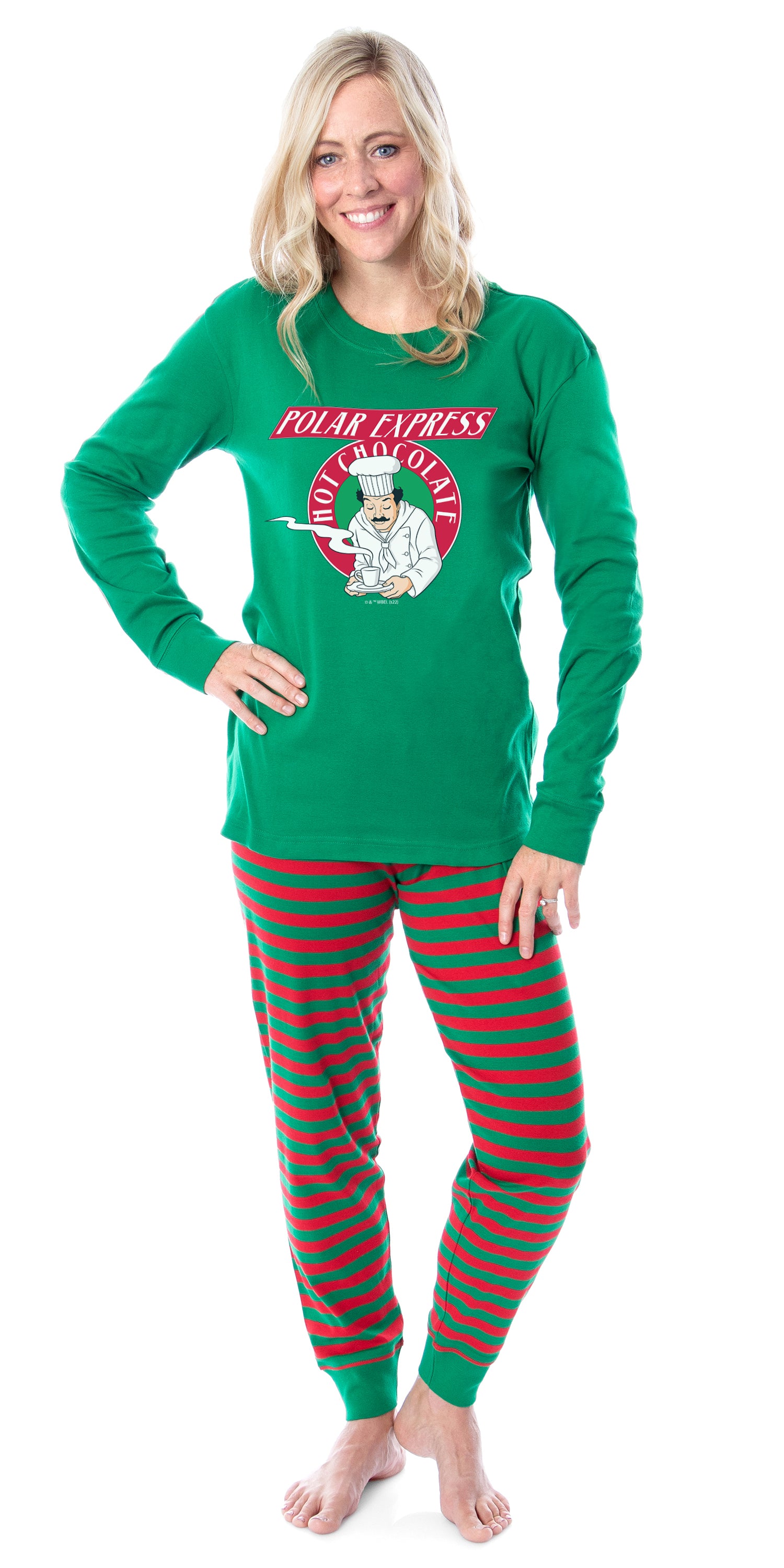 Polar Express Movie Film Hot Chocolate Tight Fit Cotton Matching Family Pajama Set
