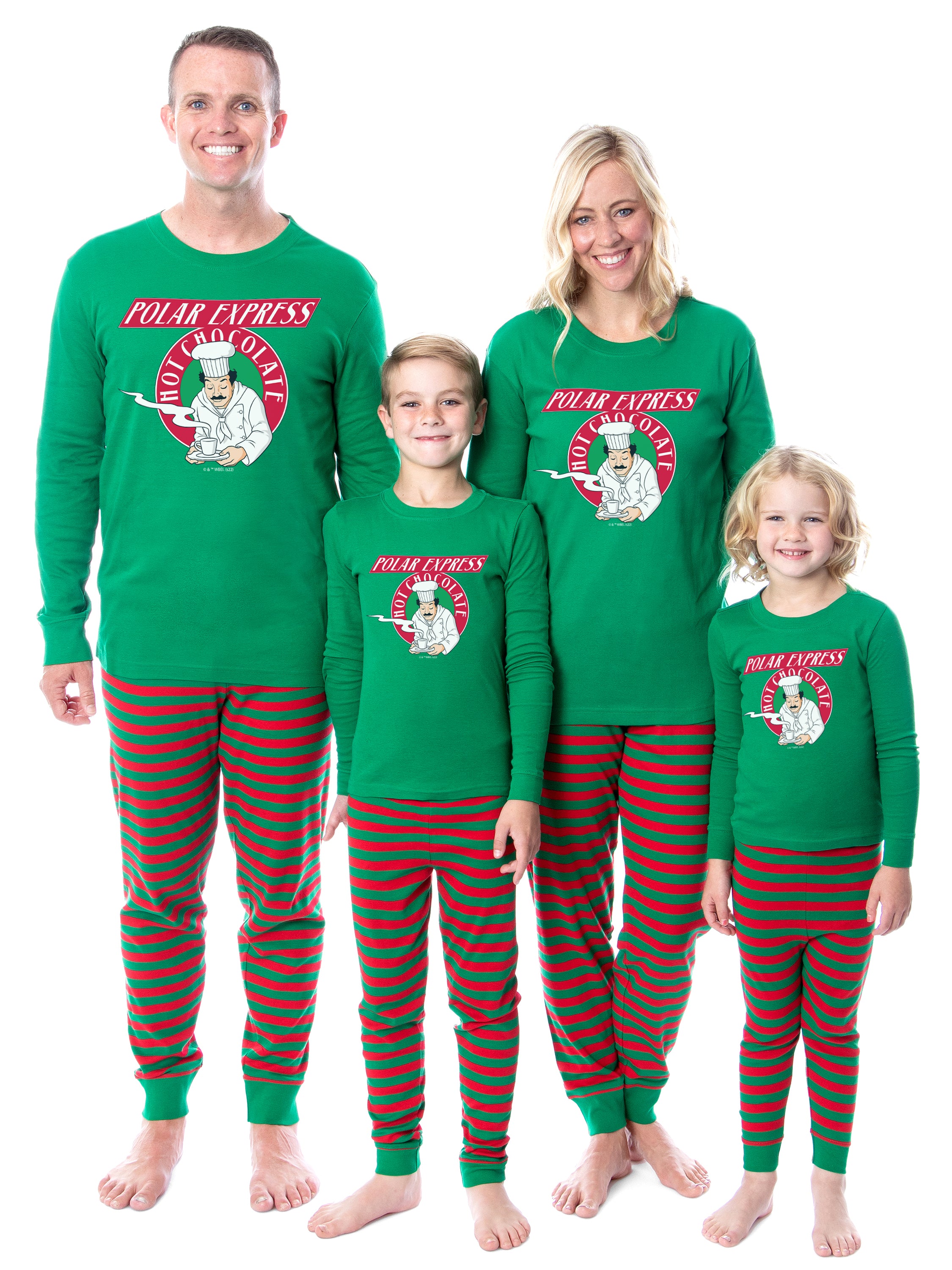The Polar Express Movie Film Hot Chocolate Tight Fit Family Pajama Set