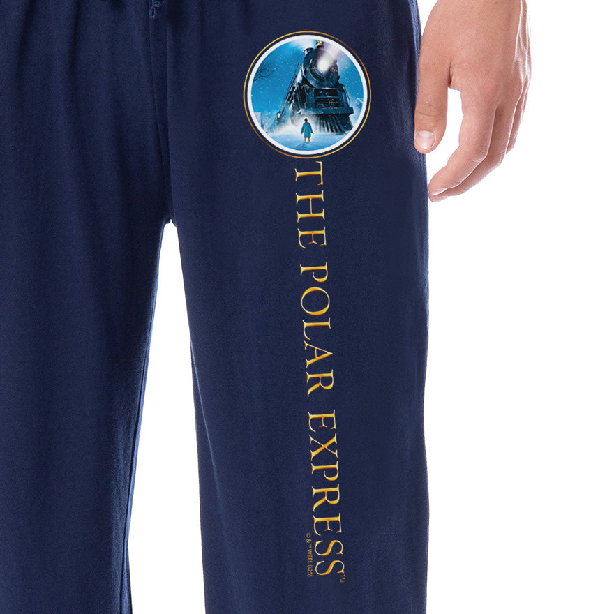 The Polar Express Men's Train Movie Film Logo Sleep Jogger Pajama Pants For Adults