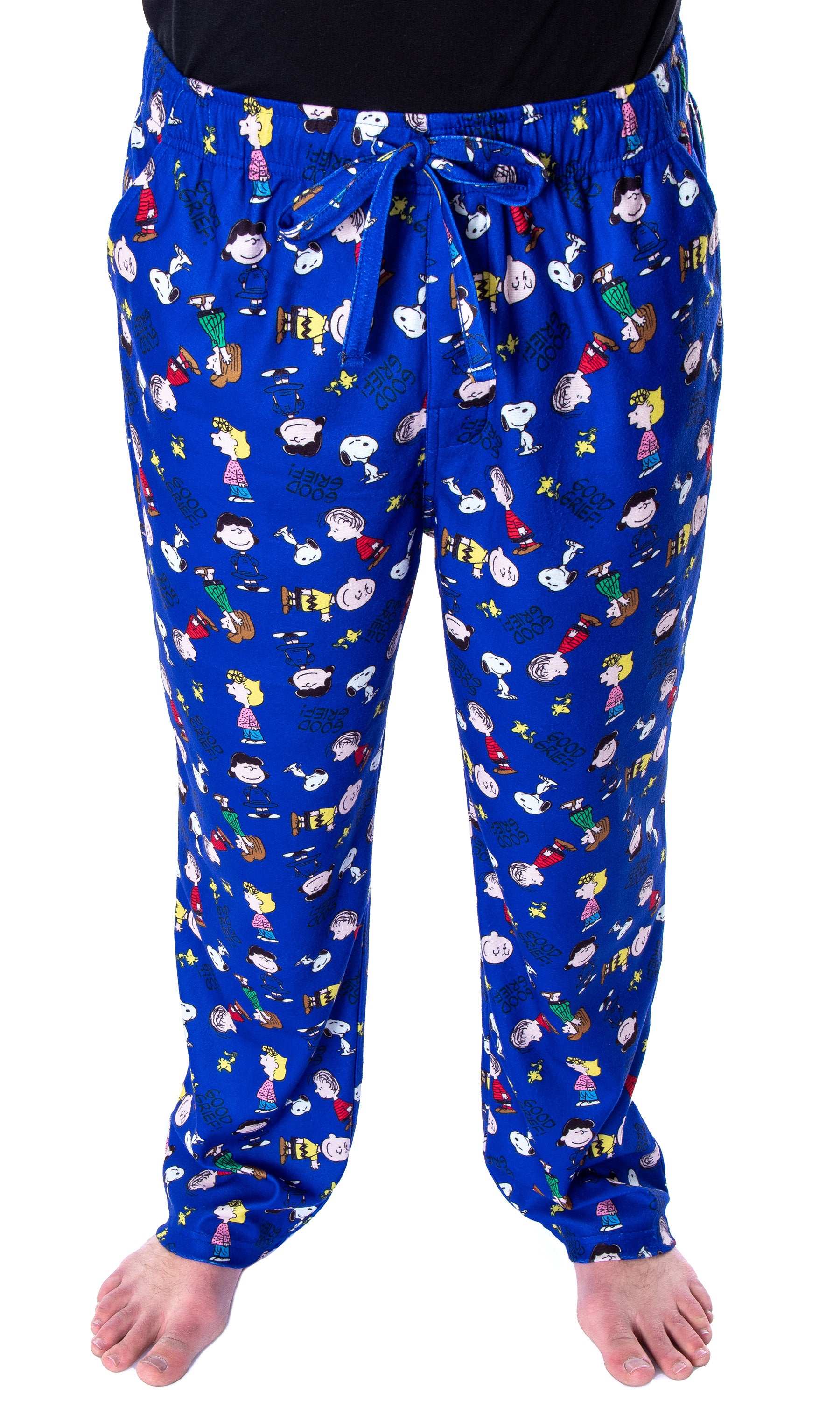 Peanuts Men's Good Grief! Allover Character Pattern Sleepwear Pajama Pants