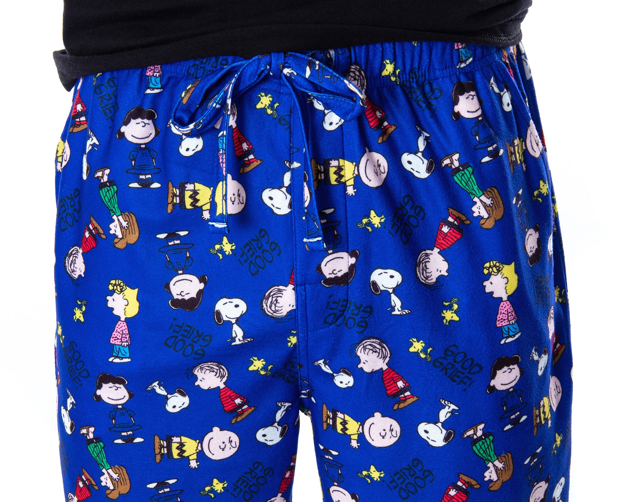 Peanuts Men's Good Grief! Allover Character Pattern Sleepwear Pajama Pants