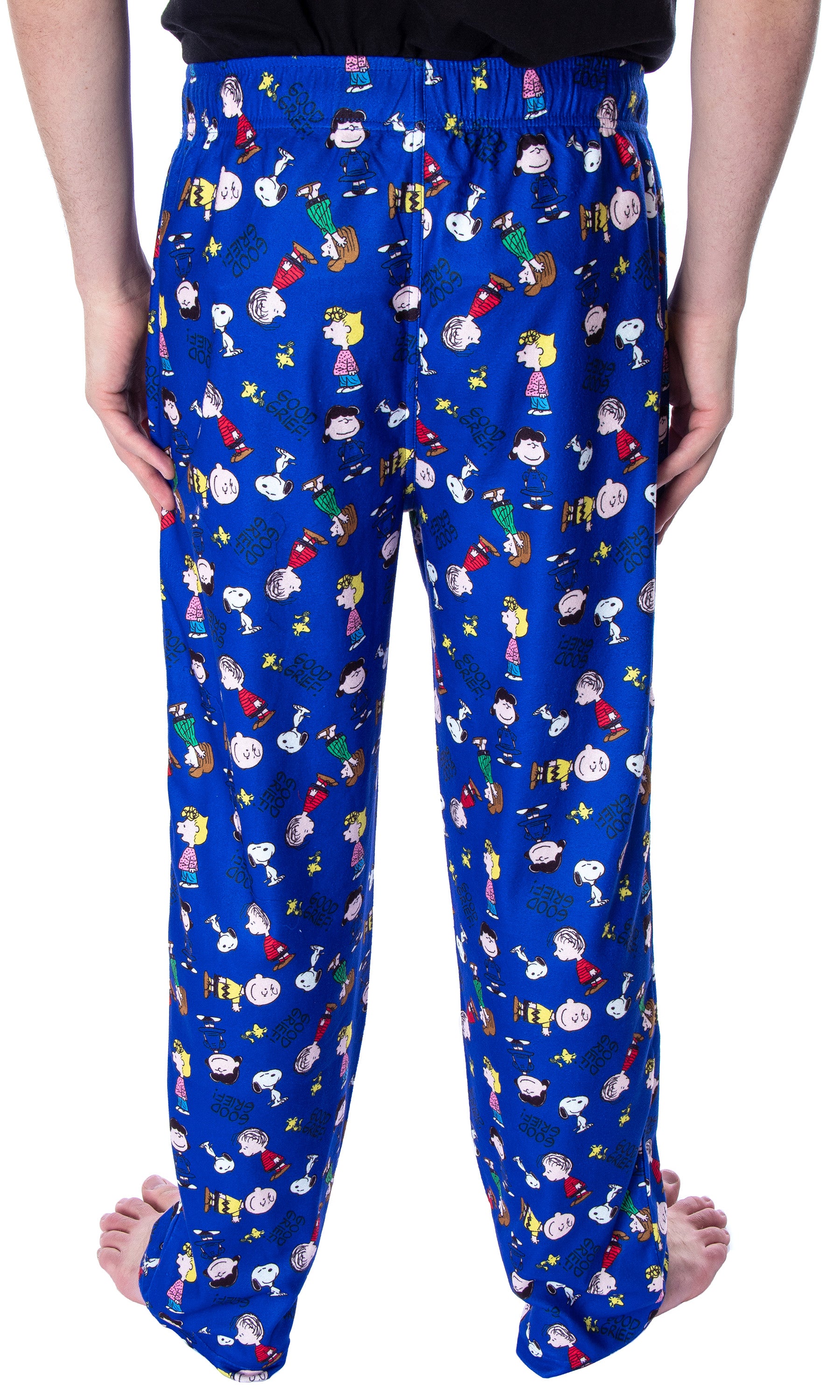 Peanuts Men's Good Grief! Allover Character Pattern Sleepwear Pajama Pants