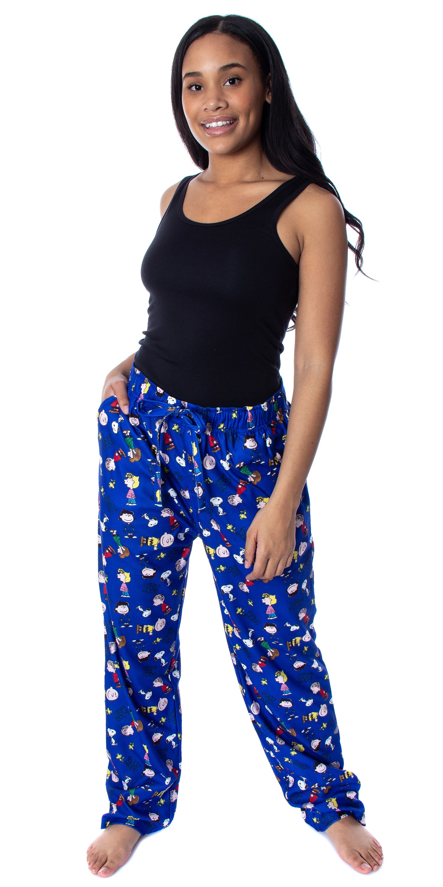 Peanuts Men's Good Grief! Allover Character Pattern Sleepwear Pajama Pants