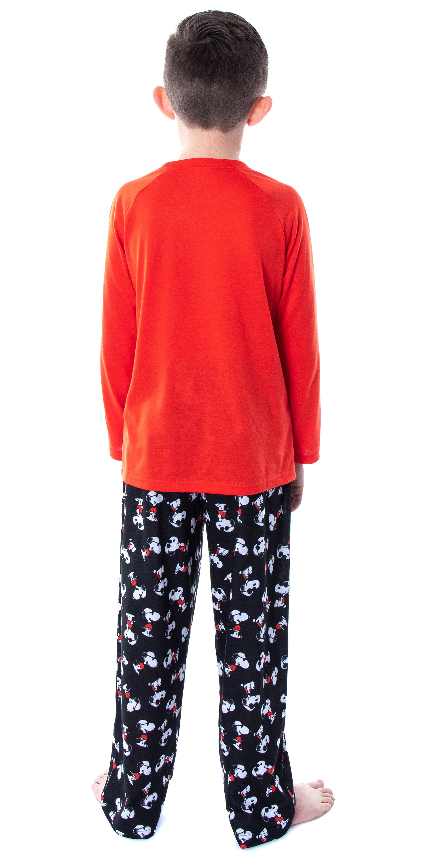 Peanuts Boys' Joe Cool Snoopy 2 PC Set Raglan Shirt Pajama Pant Lounge