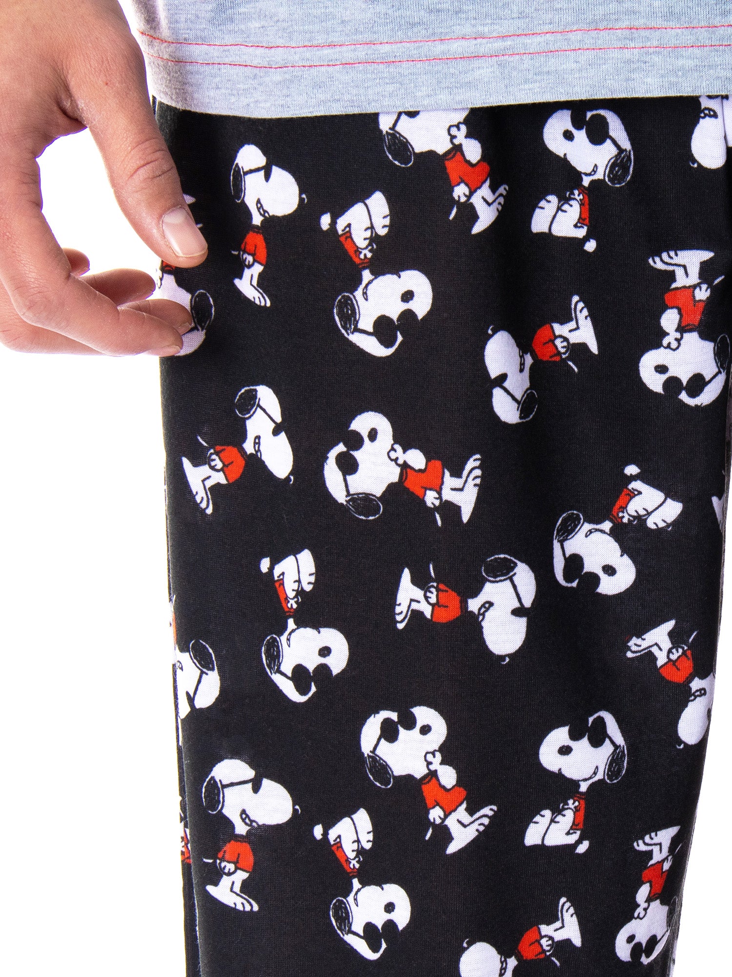 Peanuts Men's Joe Cool Snoopy Pajamas Raglan Shirt And Pant 2 PC Pajama Set