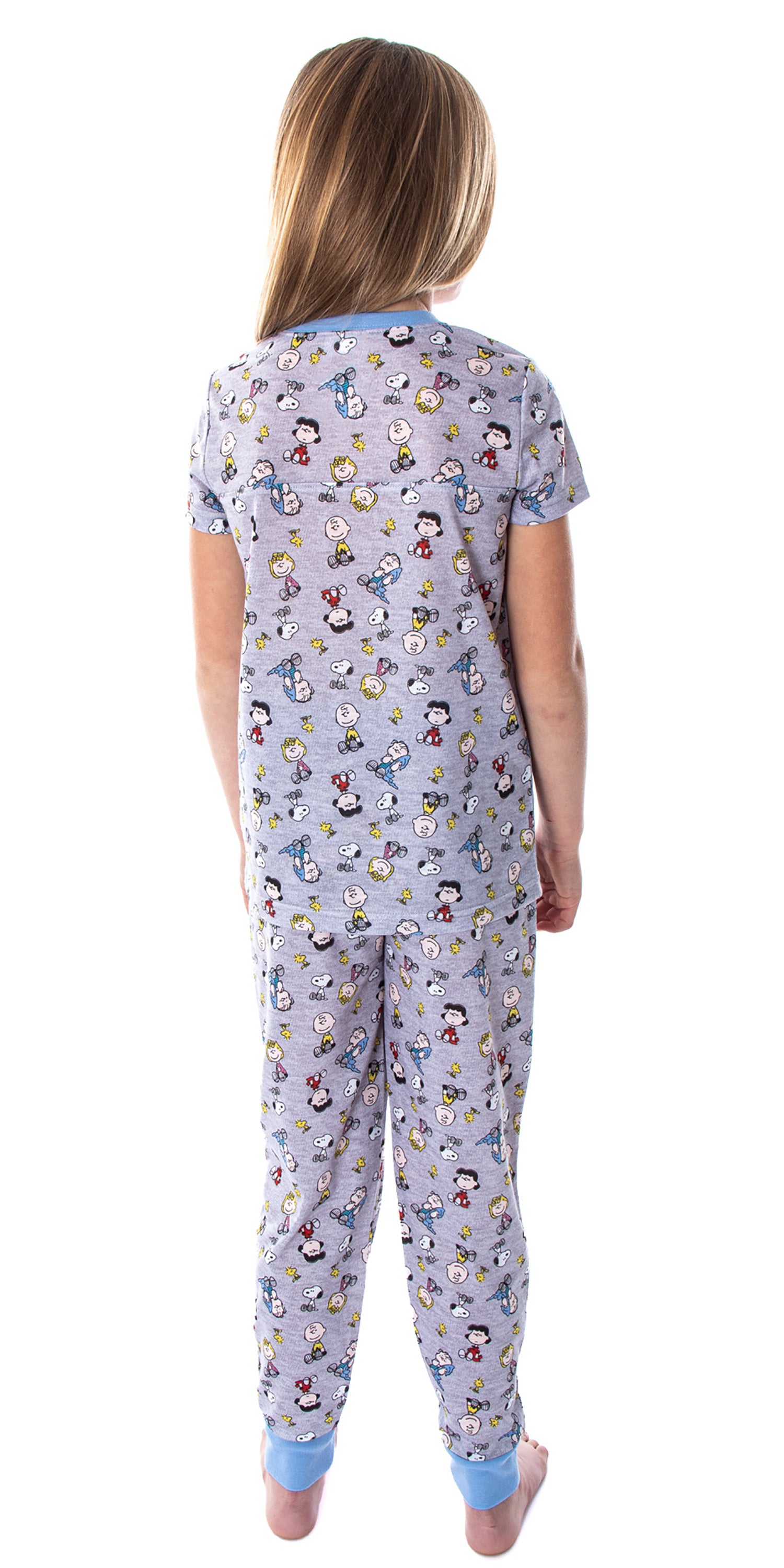 Peanuts Girls' Woke Up This Cute Pajamas Shirt And Pants 2 Piece PJ Jogger Pajama Set