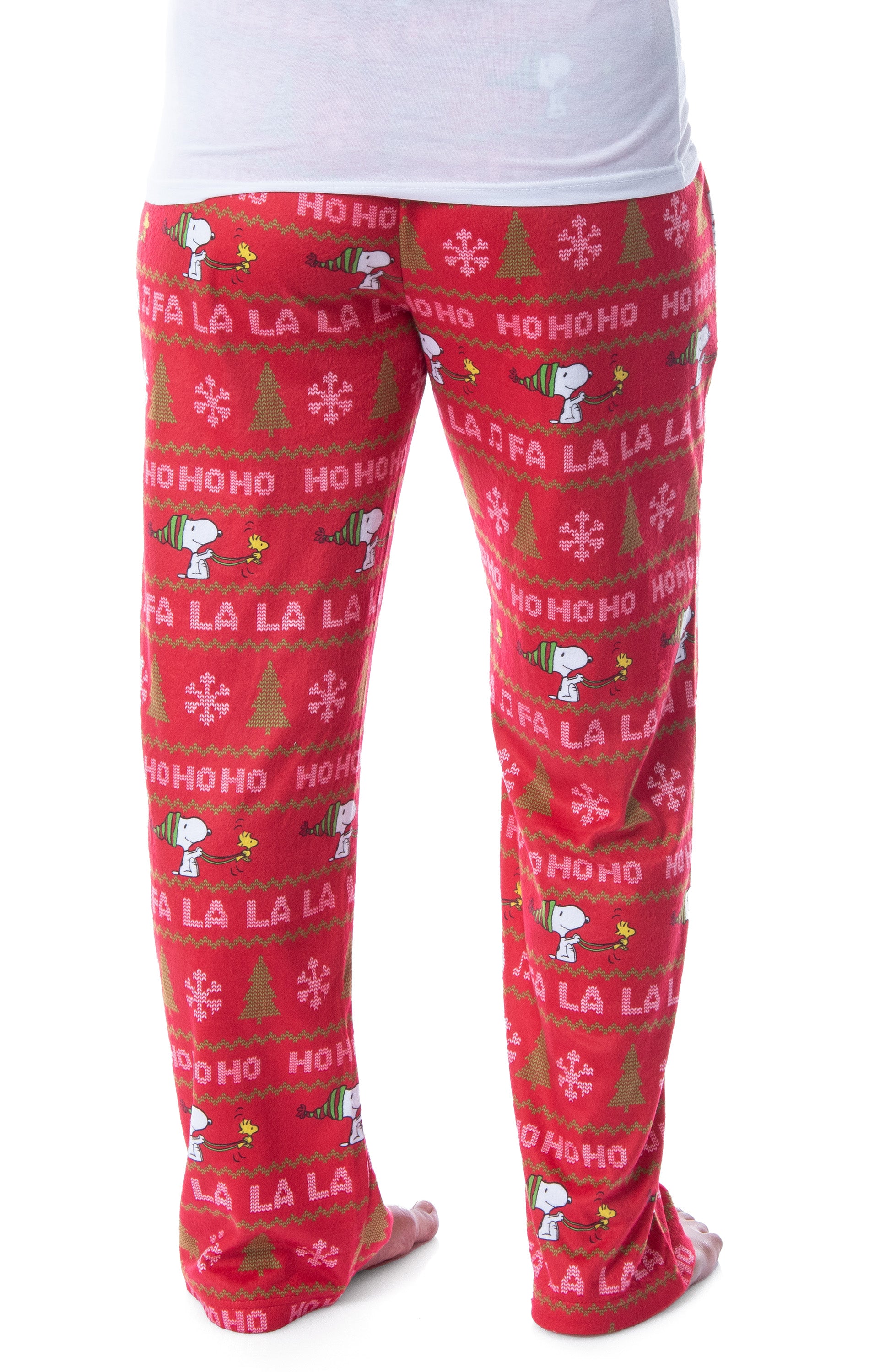 Peanuts Womens' Snoopy and Woodstock Ho Ho Ho Ugly Sweater Pajama Pants