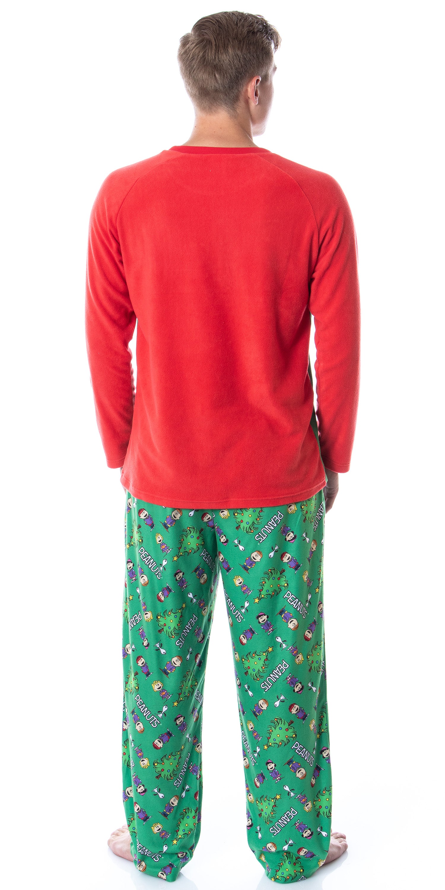 Peanuts Mens' Christmas Holiday Season Sing Along Sleep Pajama Set