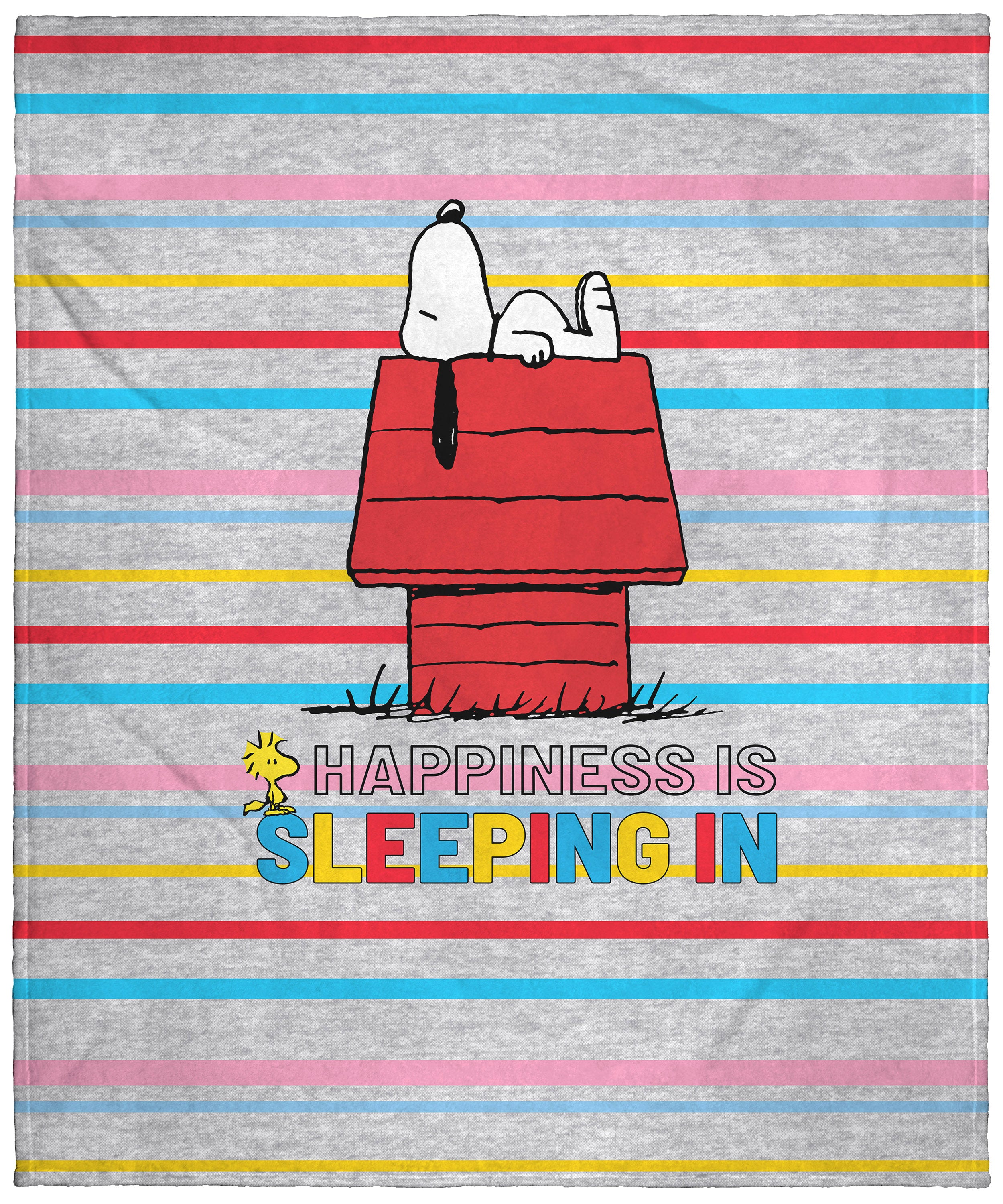 Peanuts Snoopy and Woodstock Happiness Is Sleeping In Silk Touch Throw Blanket