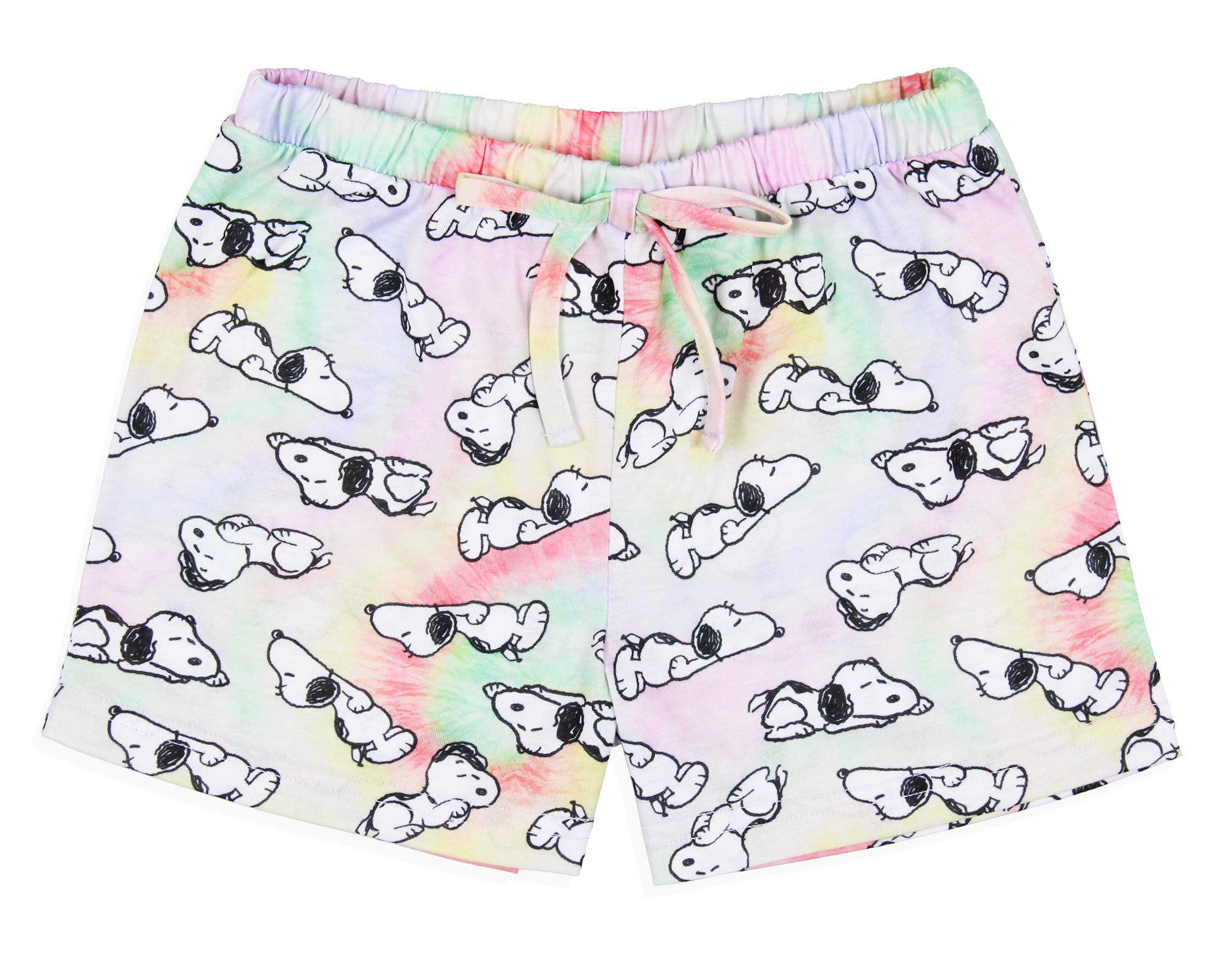 Peanuts Girls' Snoopy Dream In Color Tie-Dye Character Pajama Set Shorts