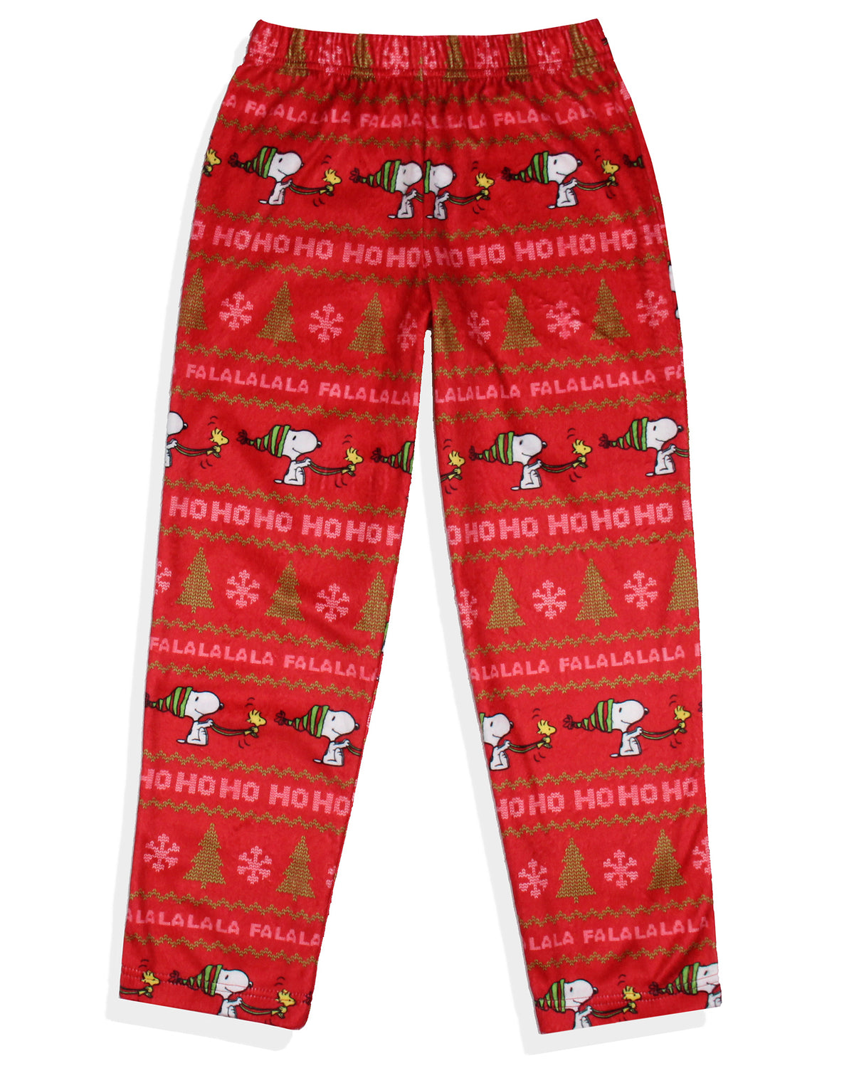 Peanuts Snoopy Girl's Christmas Sweater Sleep Tossed Print Pajama Pants For Kids