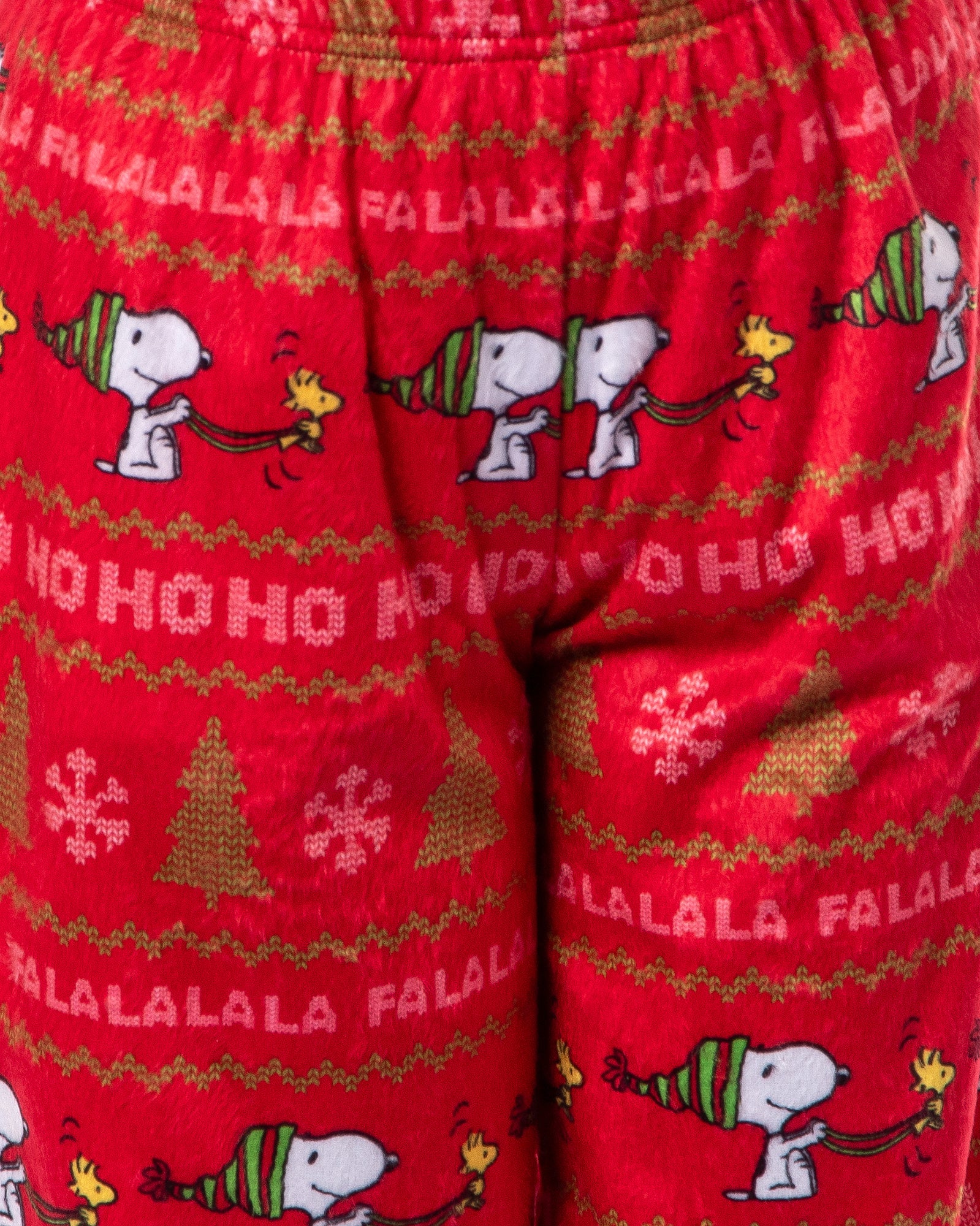 Peanuts Snoopy Girl's Christmas Sweater Sleep Tossed Print Pajama Pants For Kids