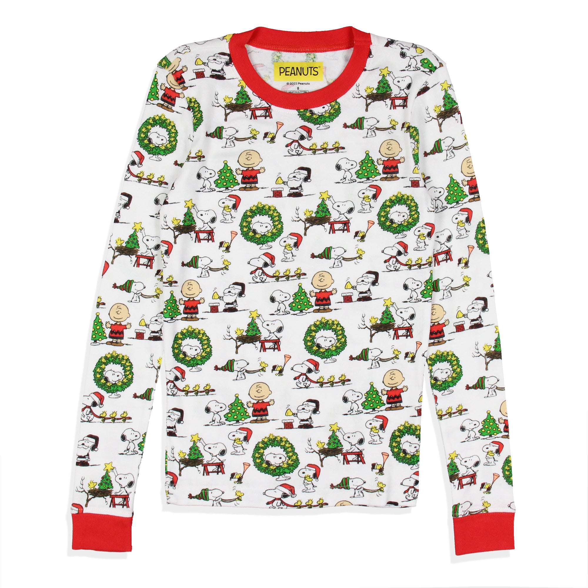 Peanuts Boys' Christmas Santa Snoopy Charlie Brown Characters Pajama Set