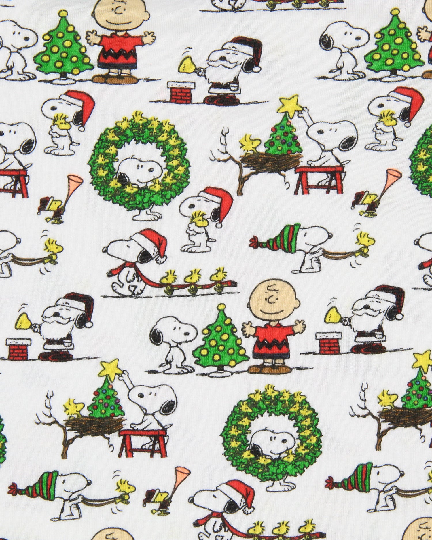 Peanuts Boys' Christmas Santa Snoopy Charlie Brown Characters Pajama Set