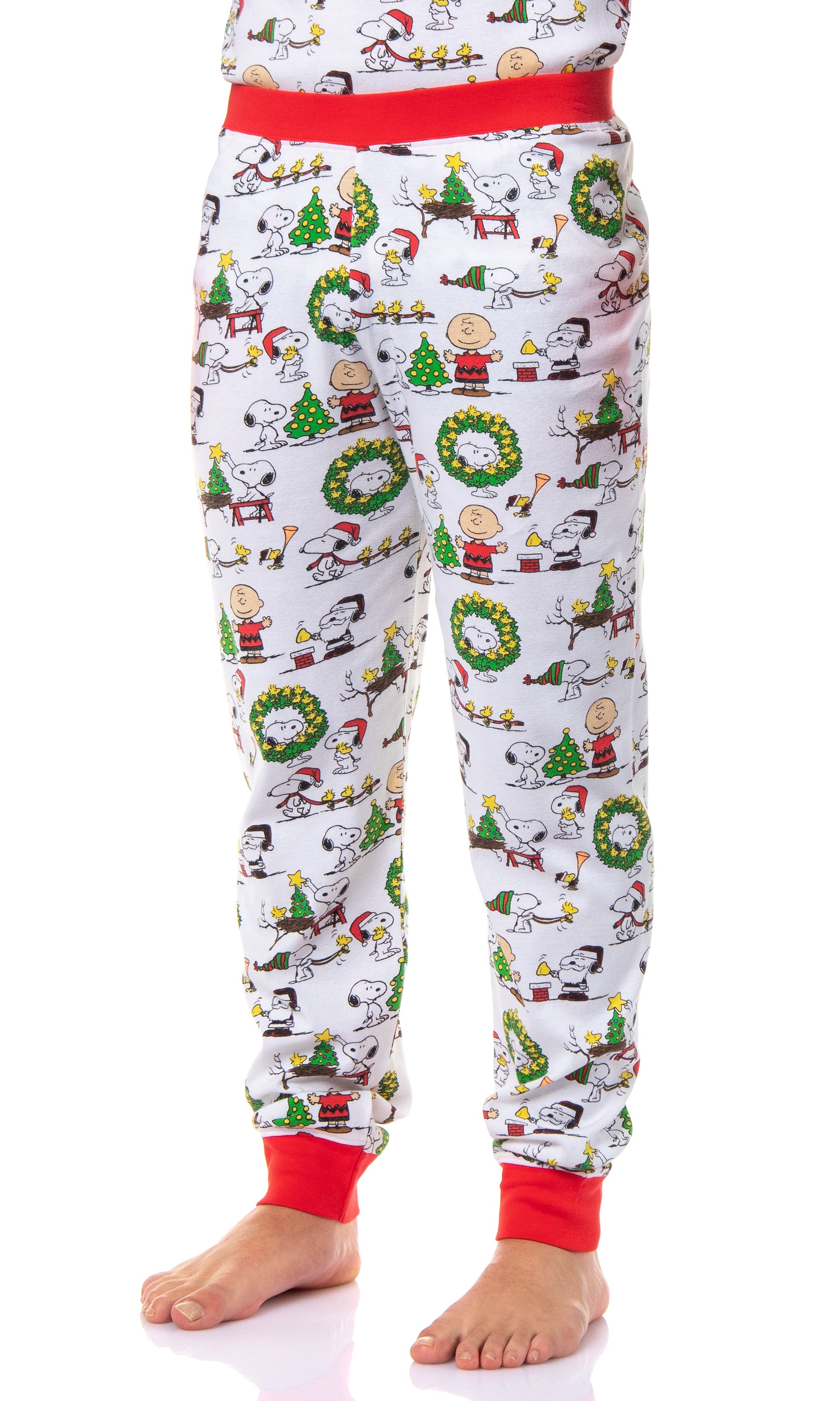 Peanuts Boys' Christmas Santa Snoopy Charlie Brown Characters Pajama Set