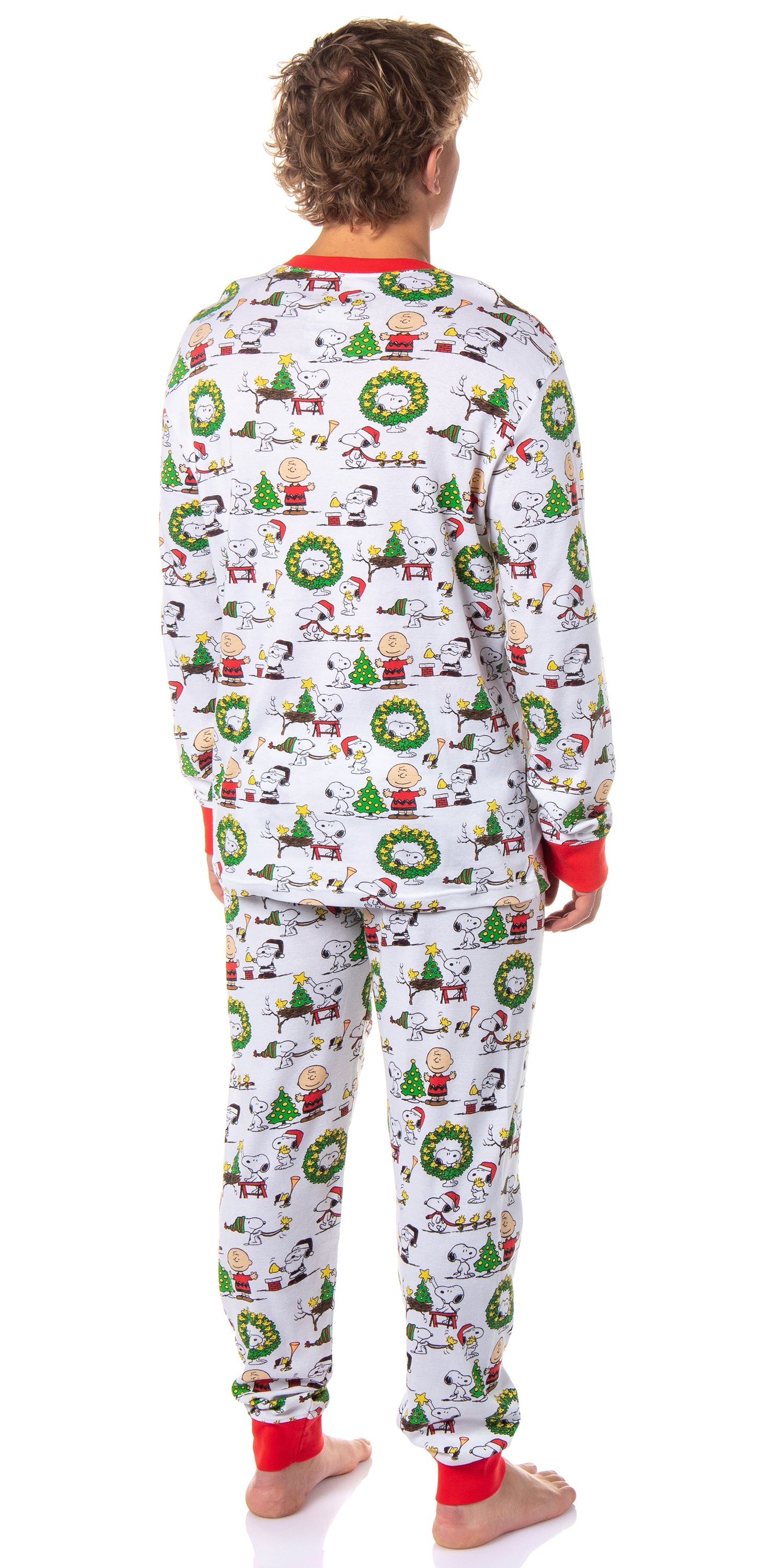 Peanuts Boys' Christmas Santa Snoopy Charlie Brown Characters Pajama Set