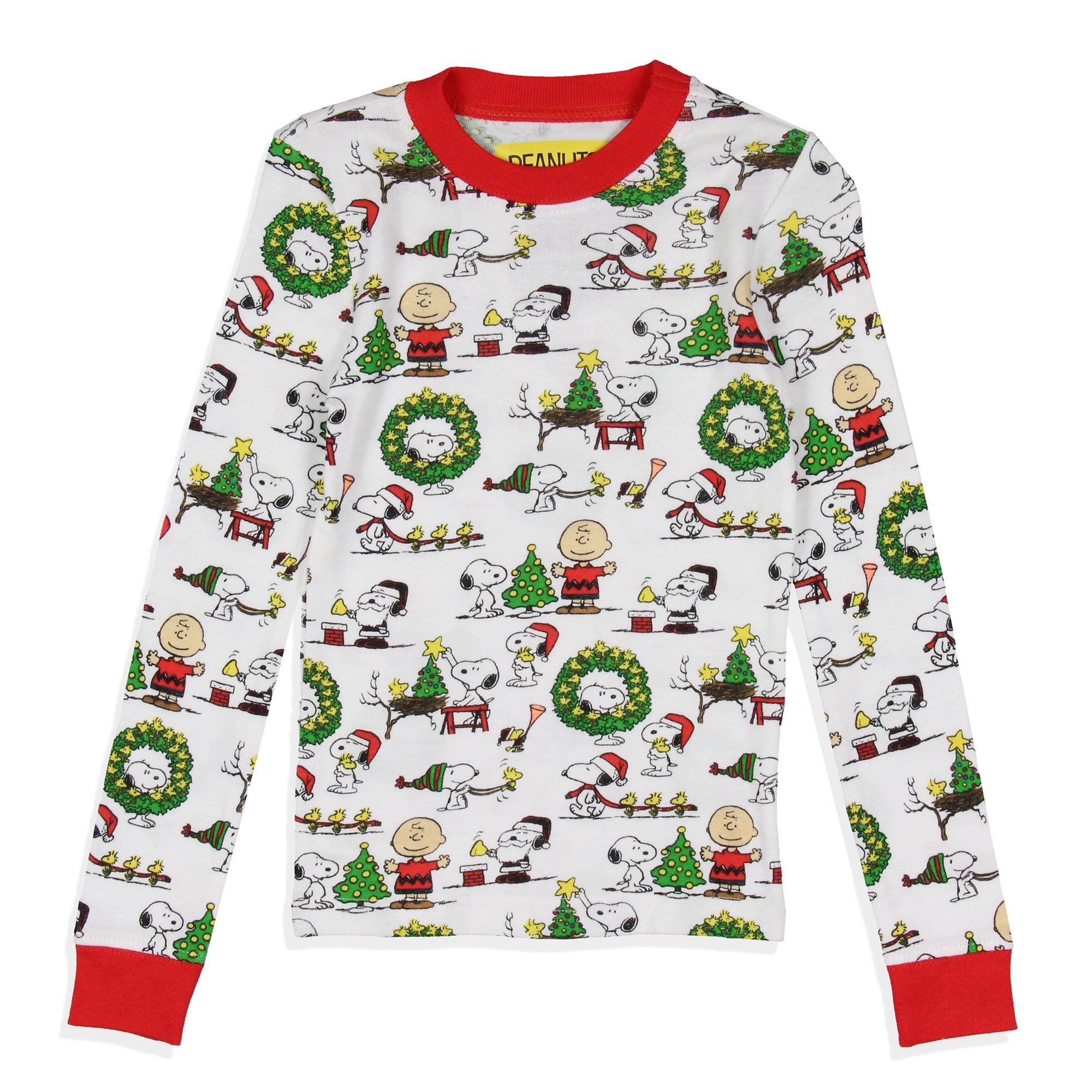 Peanuts Boys' Christmas Santa Snoopy Charlie Brown Characters Pajama Set