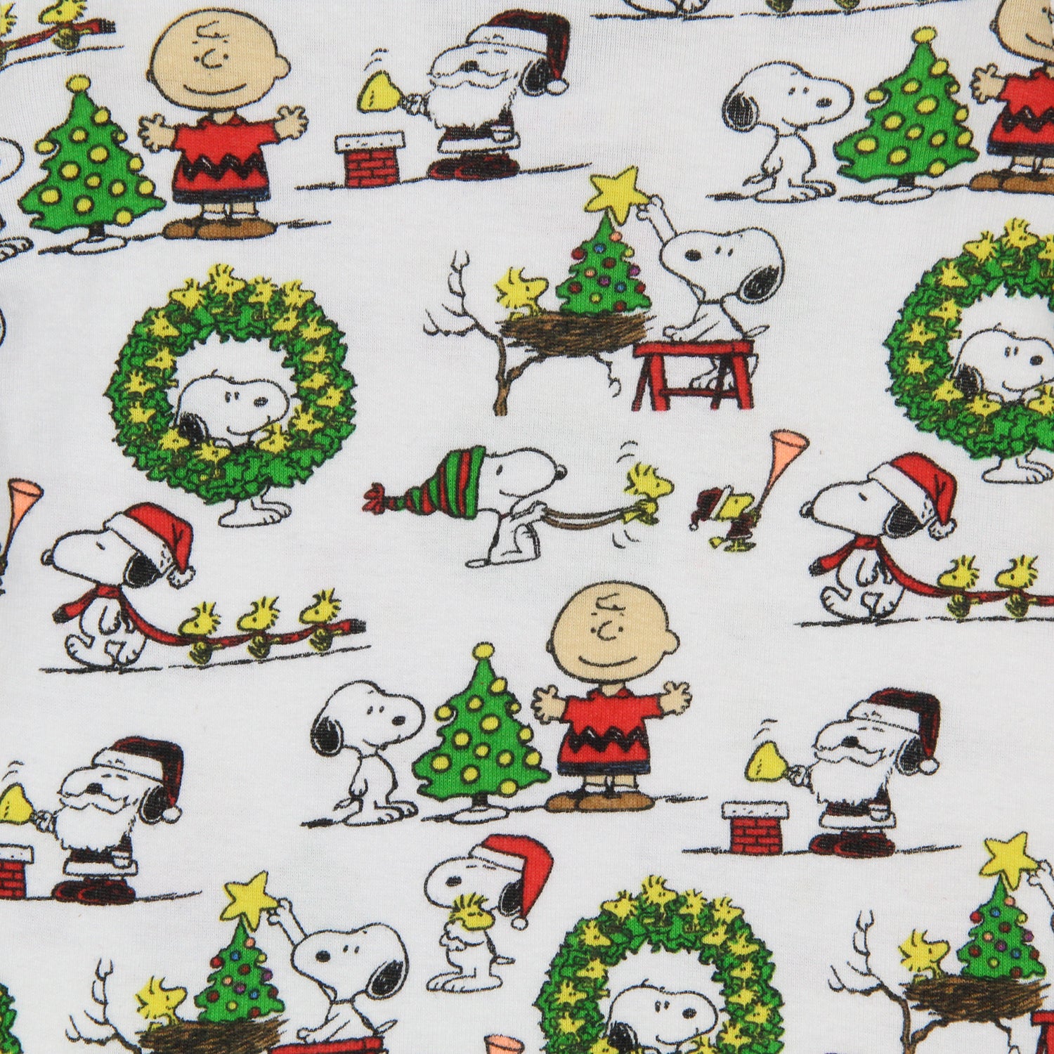 Peanuts Boys' Christmas Santa Snoopy Charlie Brown Characters Pajama Set