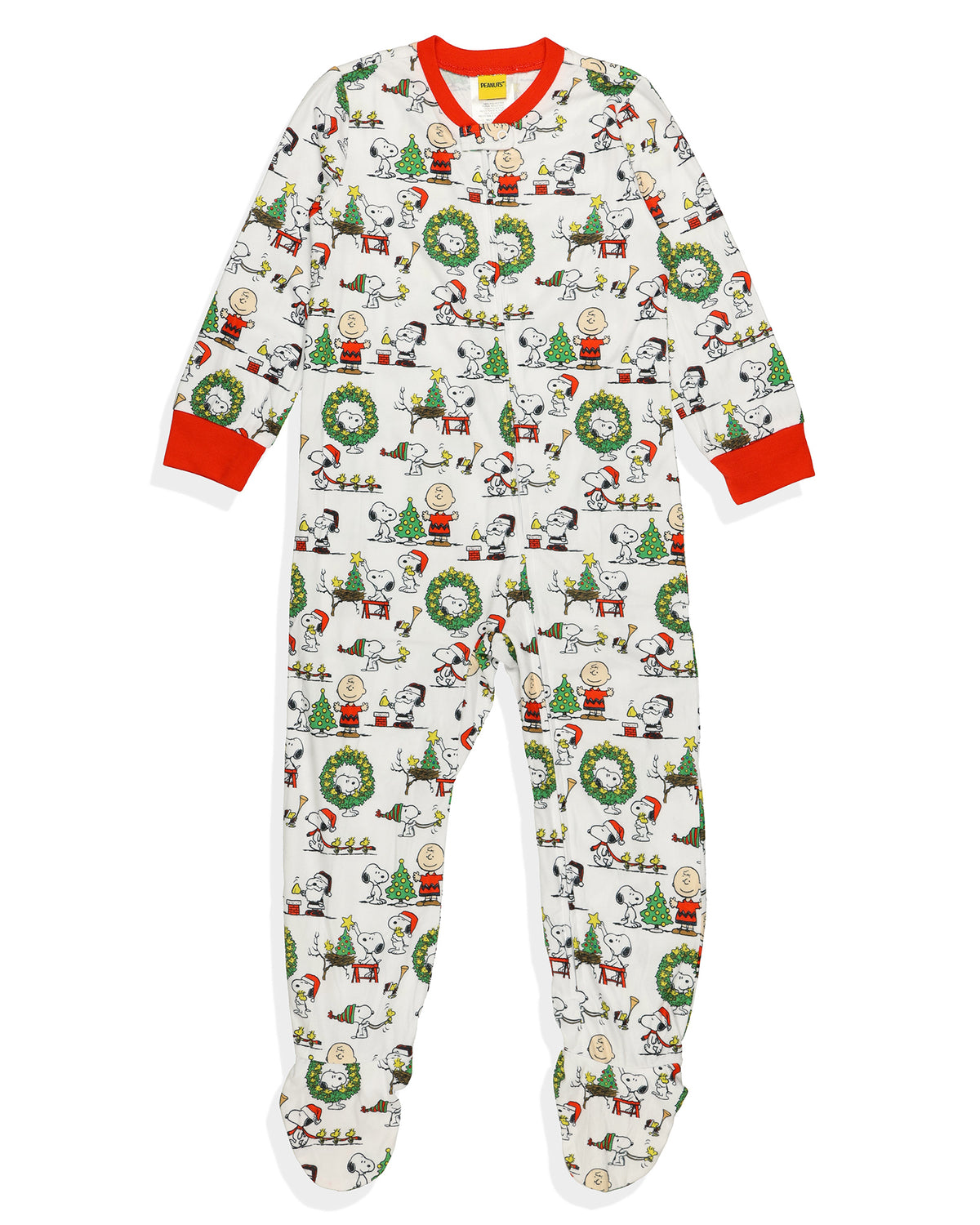 Peanuts Charlie Brown Snoopy Button Sleep Family Christmas Pajama Set