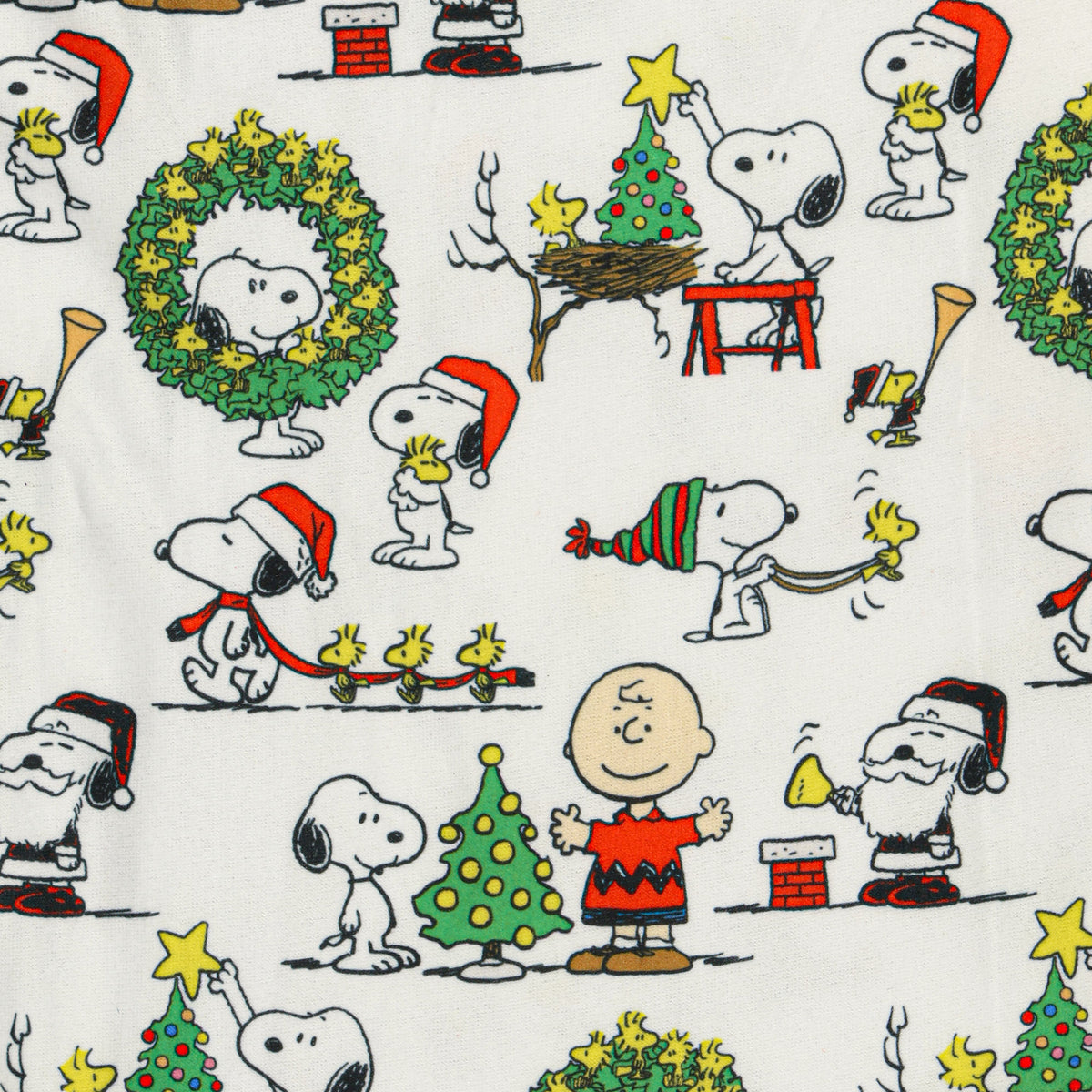 Peanuts Charlie Brown Snoopy Button Sleep Family Christmas Pajama Set