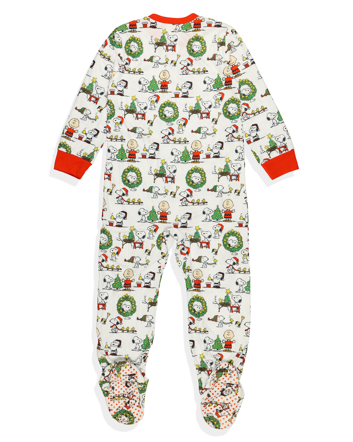 Peanuts Charlie Brown Snoopy Button Sleep Family Christmas Pajama Set