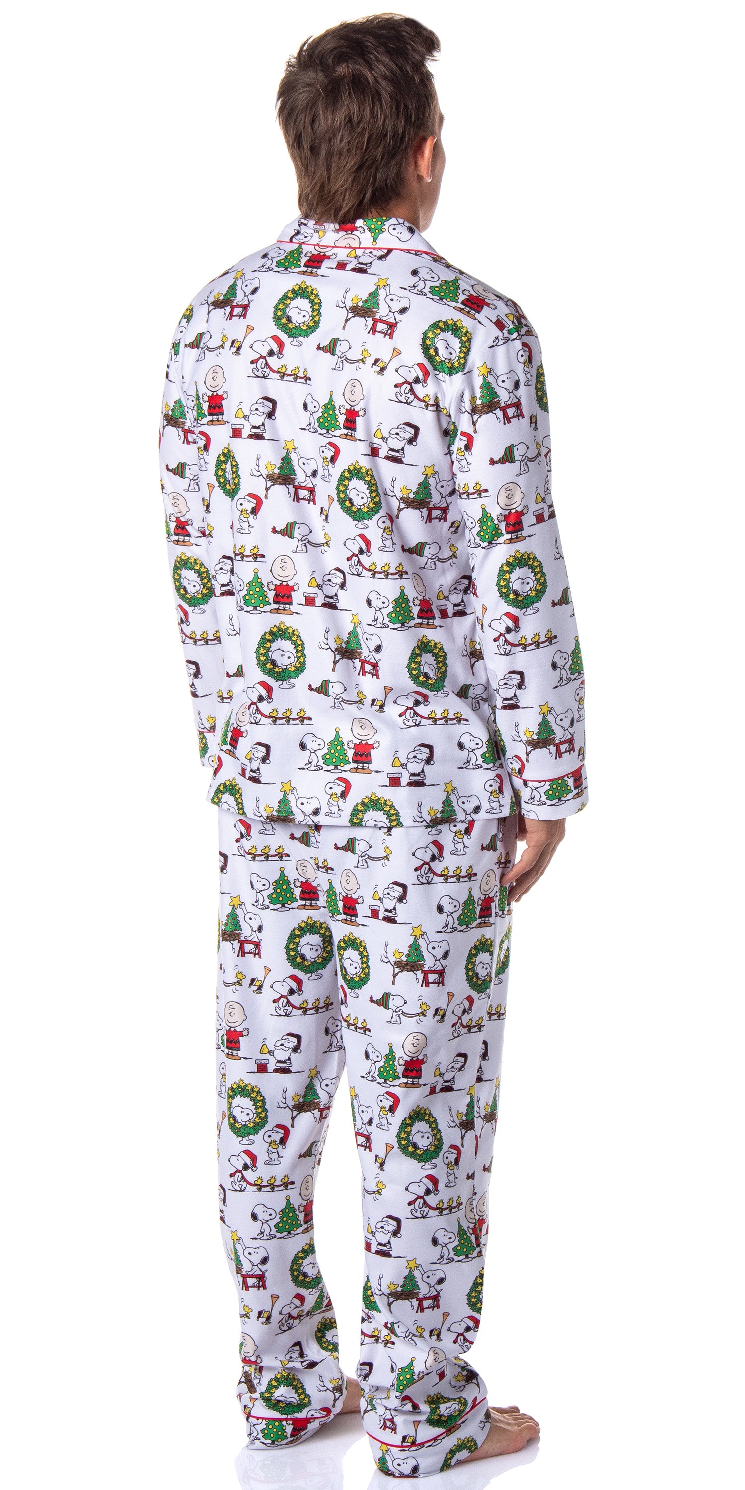 Peanuts Charlie Brown Snoopy Button Sleep Family Christmas Pajama Set