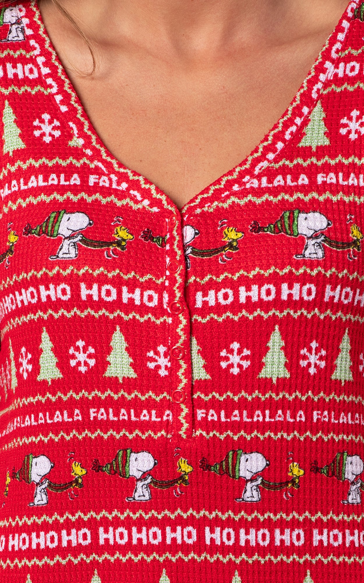 Peanuts Women's Snoopy Ugly Sweater Design One Piece Footless Pajama