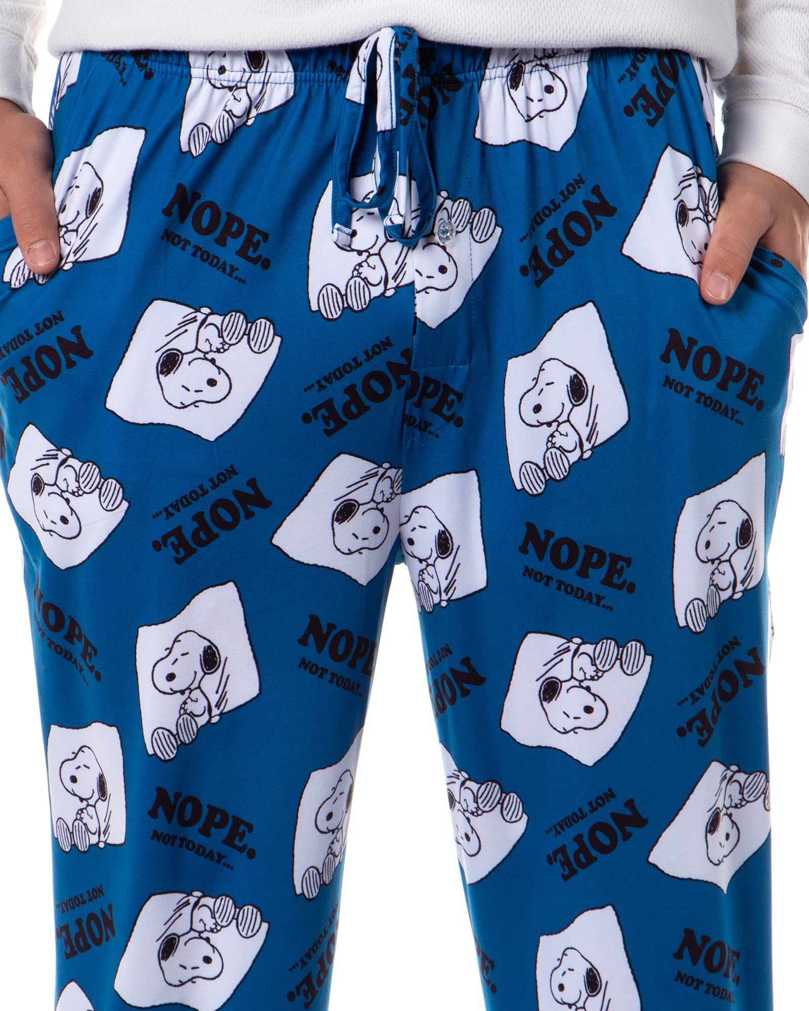 Peanuts Men's Snoopy Nope Not Today Tossed Print Sleep Pajama Pants